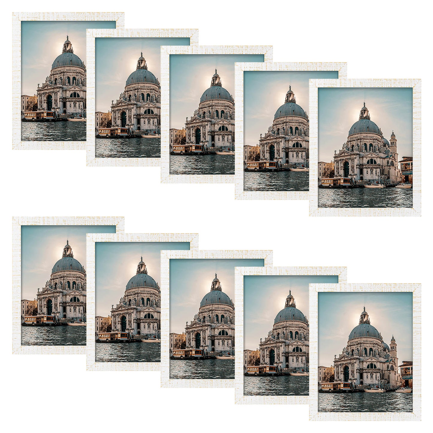 Clearance 11x14 Wood Frame With Plexiglass (10 Pcs Per Box) Rustic White