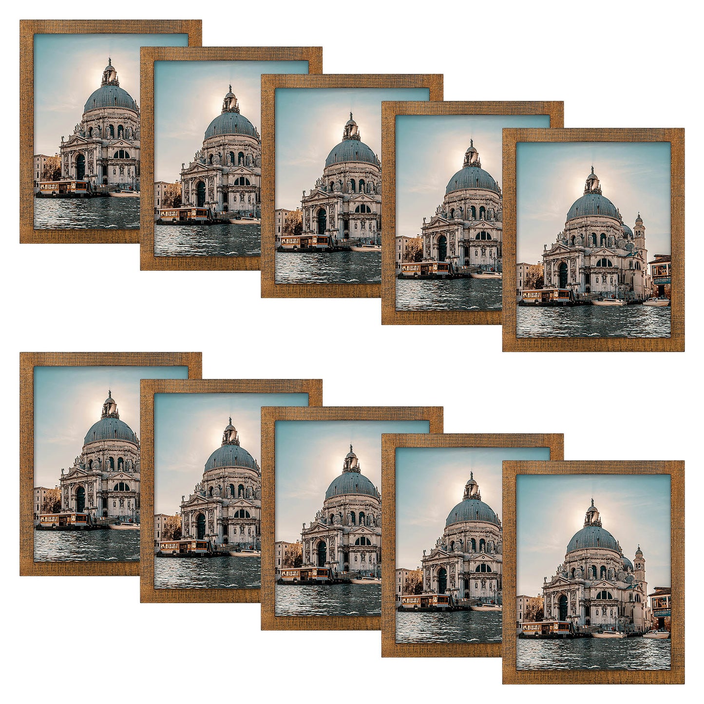 Clearance 11x14 Wood Frame With Plexiglass (10 Pcs Per Box) Rustic Brown