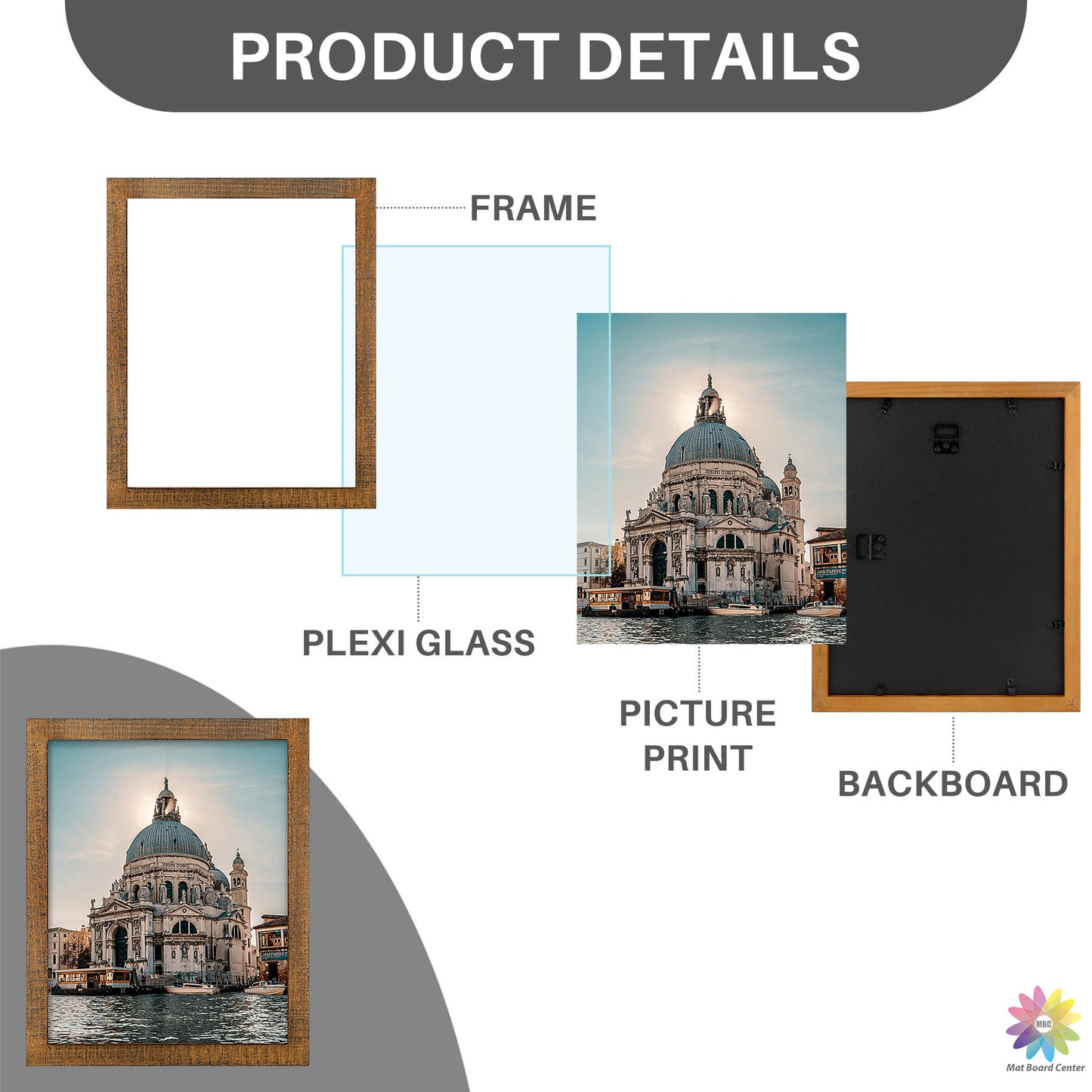 Clearance 11x14 Wood Frame With Plexiglass (10 Pcs Per Box)
