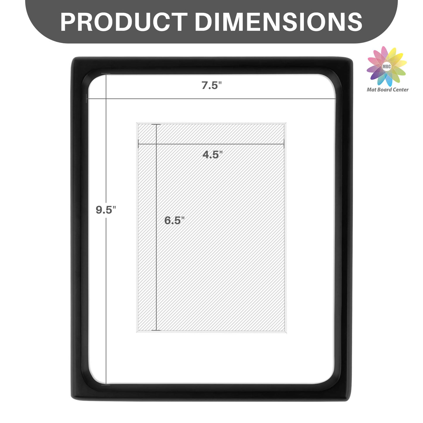 Clearance Rounded Corner 8x10 Wood Frame For 5x7 Photos With White Mat and Real Glass Black (6 Pcs Per Box)