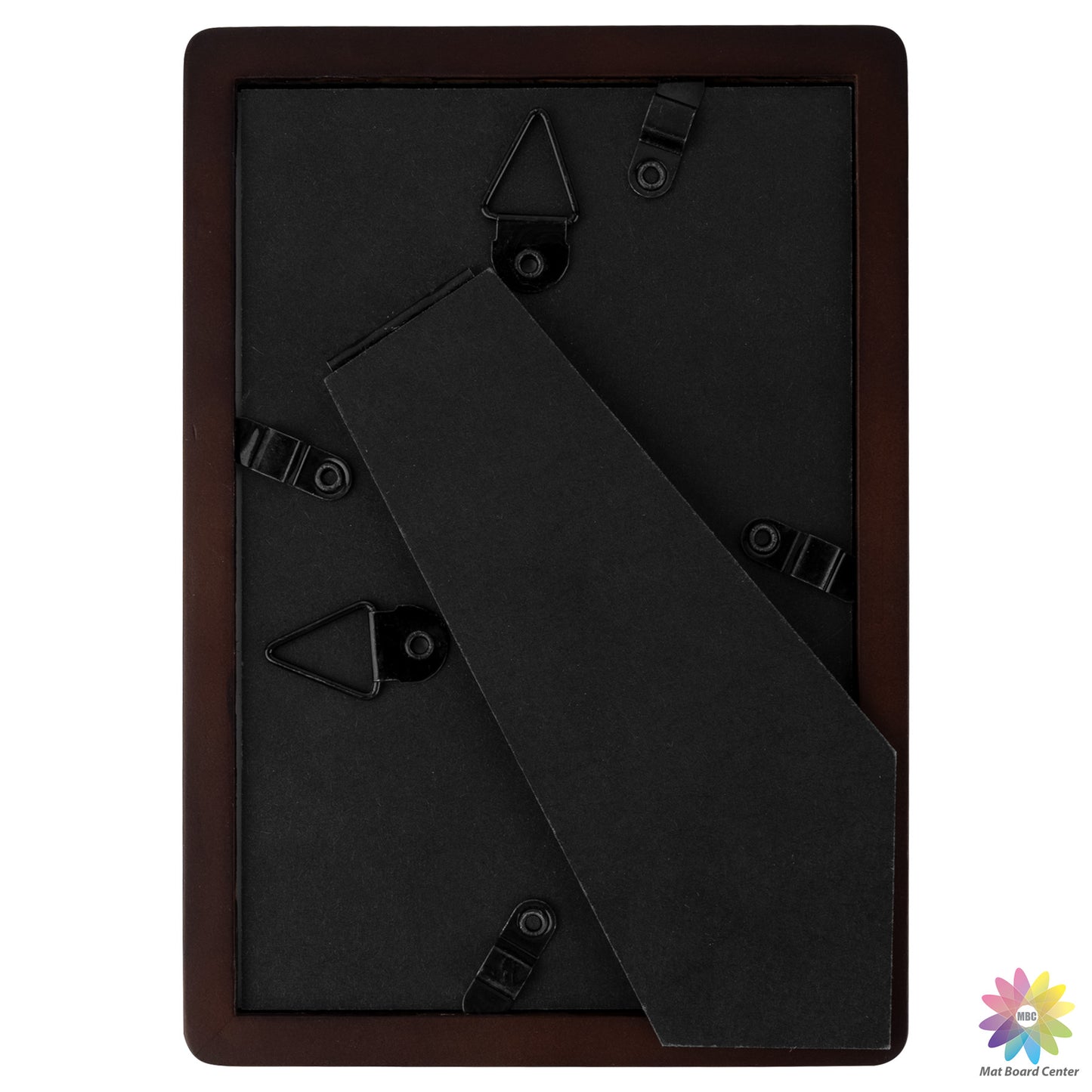 Rounded Corner 4x6 Wood Frame For 3x5 Photos With White Mat and Real Glass Brown (6 Pcs per Box)