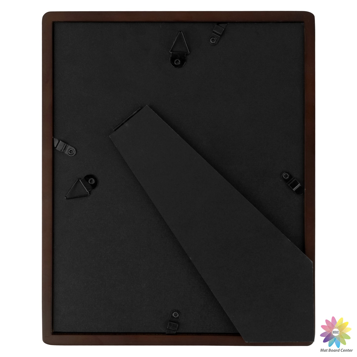 Rounded Corner 8x10 Wood Frame For 5x7 Photos With White Mat and Real Glass Brown (6 Pcs per Box)