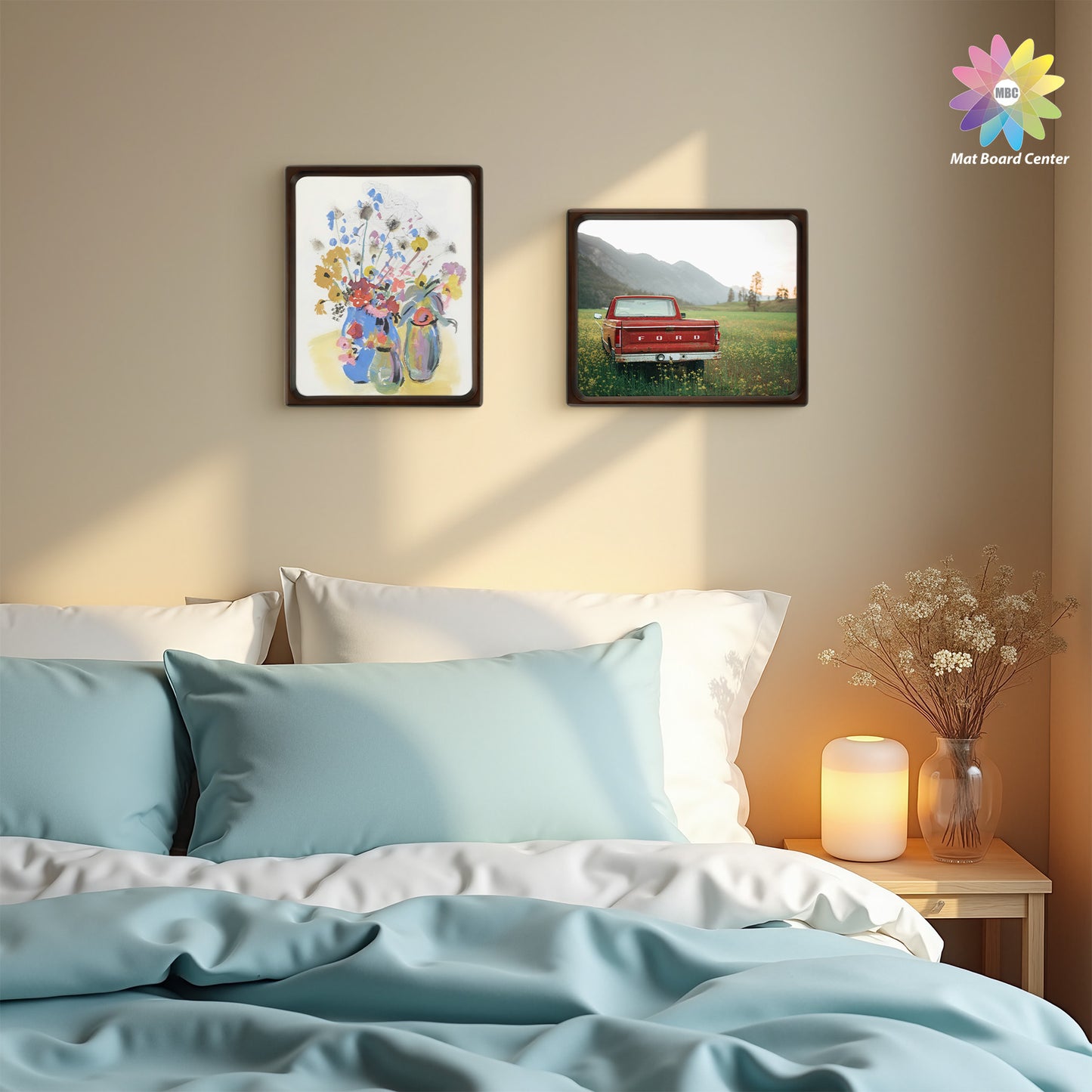 Rounded Corner 8x10 Wood Frame For 5x7 Photos With White Mat and Real Glass Brown (6 Pcs per Box)