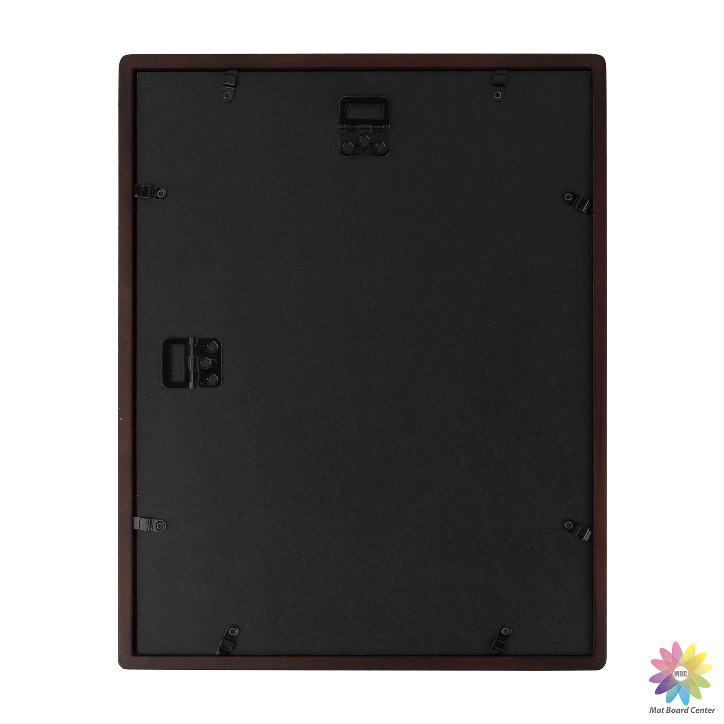 Rounded Corner 11x14 Wood Frame For 8x10 Photos With White Mat and Real Glass Brown (6 Pcs per Box)