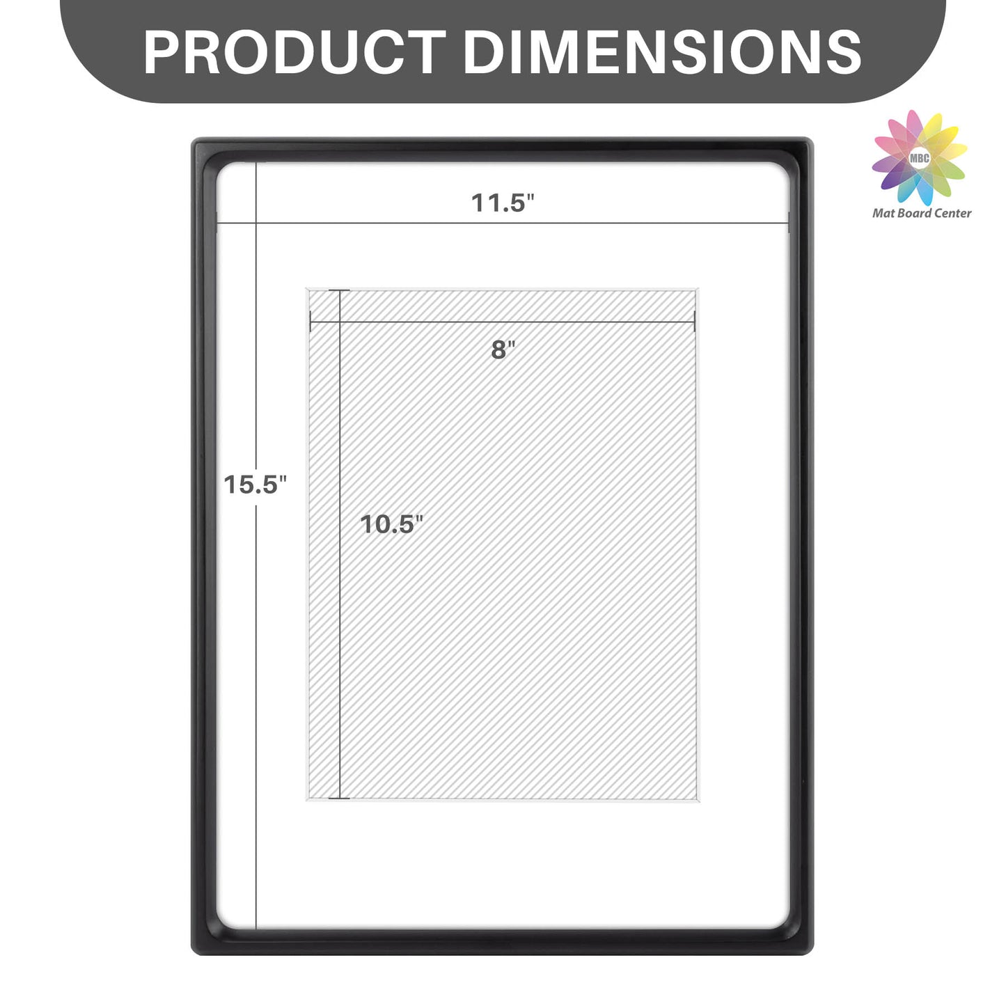 Clearance Rounded Corner 12x16 Wood Frame For 8.5x11 Photos With White Mat and Real Glass Black (6 Pcs Per Box)