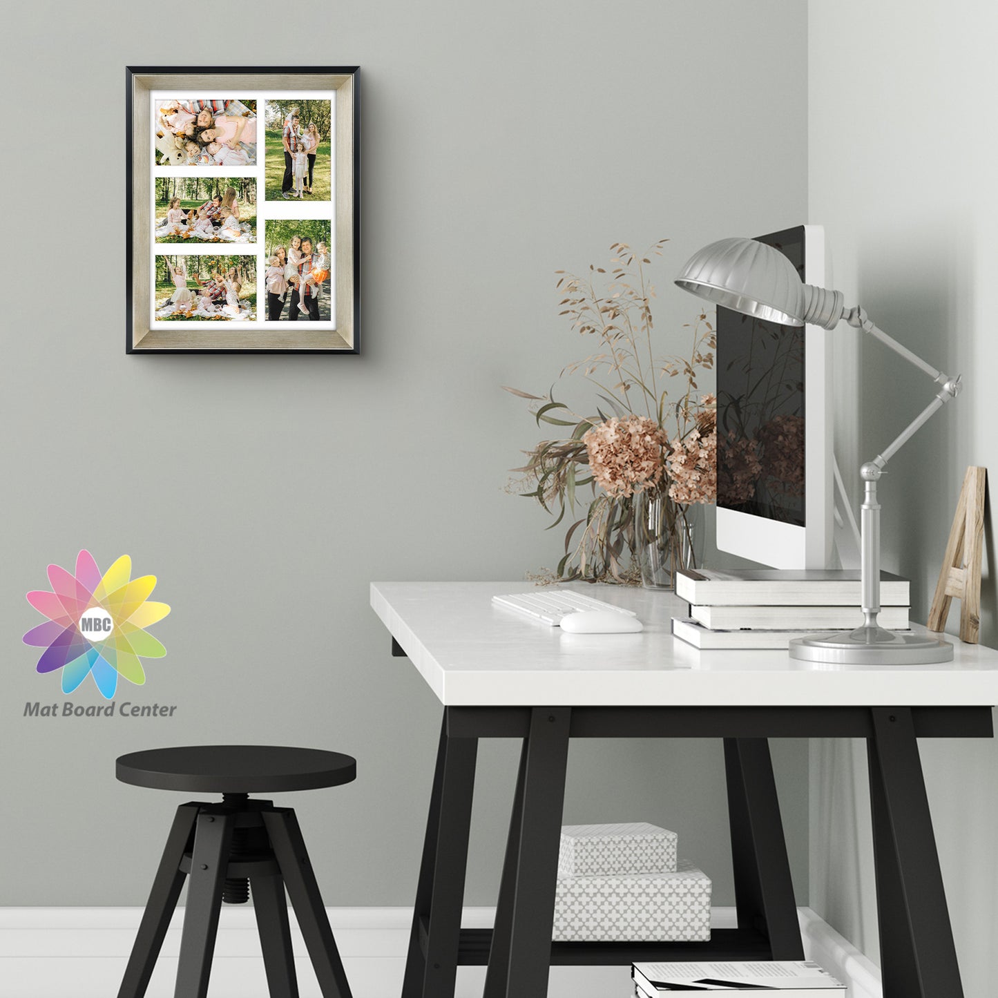 11x14 Collage Picture Frame Displays Five 4x6 Pictures Black/Silver Color (8 Pcs per Box)