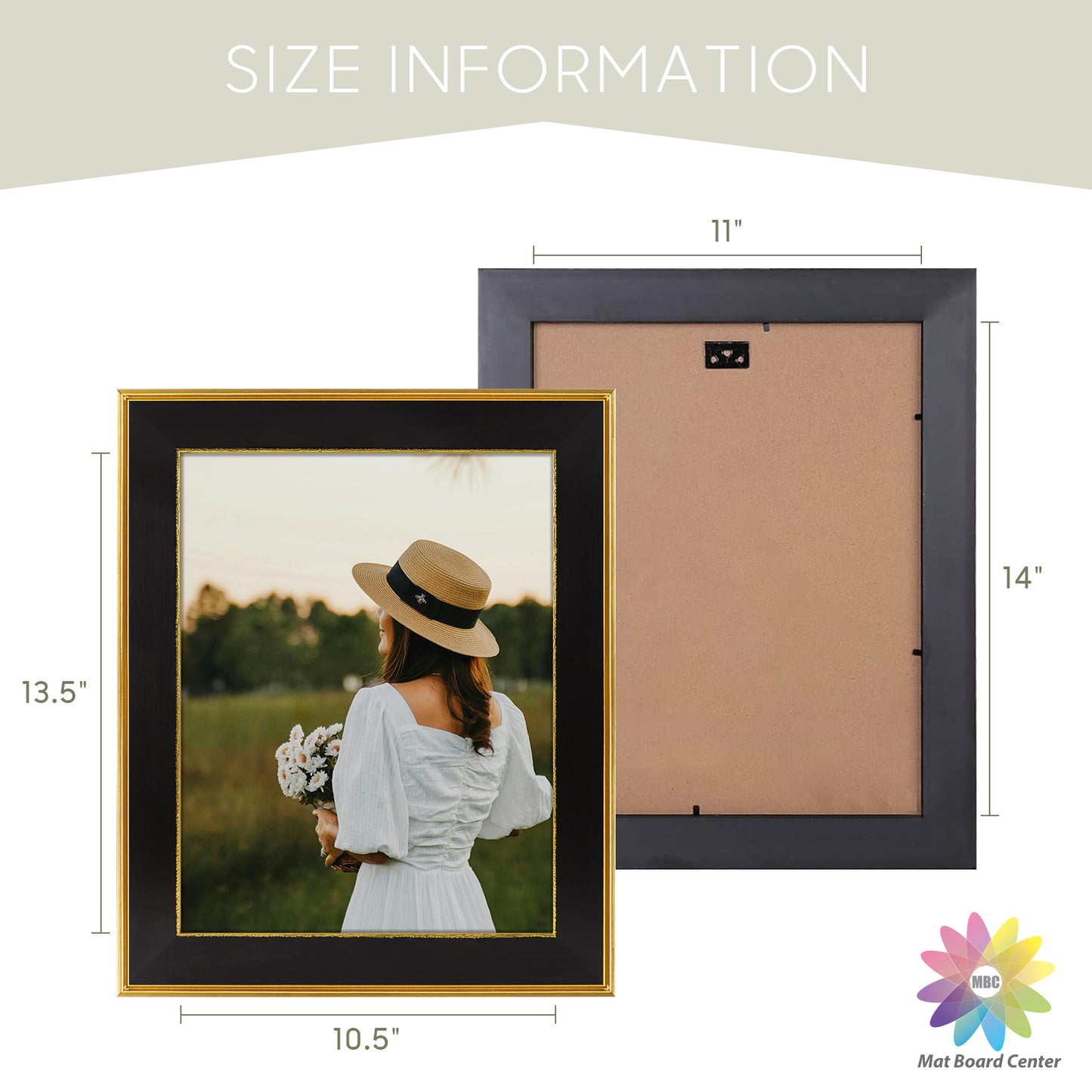 11x14 Picture Frame for 5x7 Picture Black/Classic Gold Color (10 Pcs per Box)