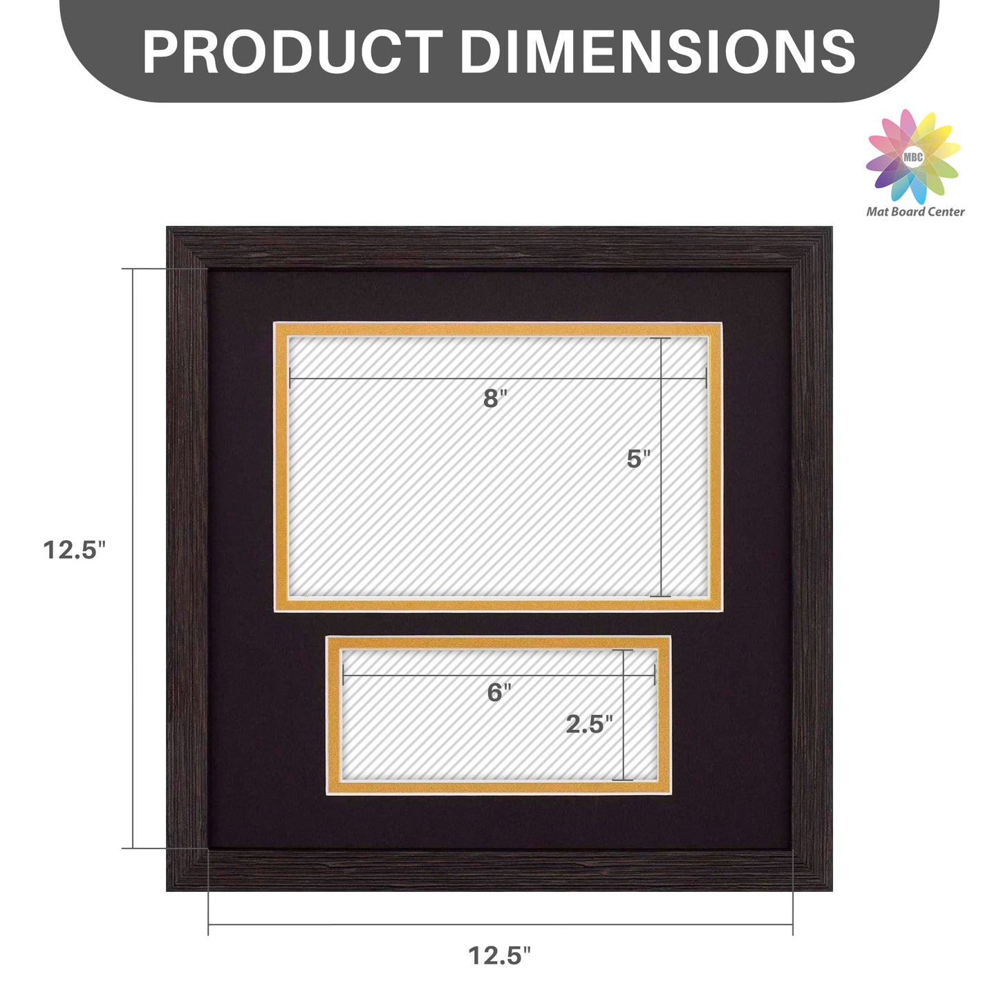 10.5x10.5 Picture Frame with 2 Openings Fits A 5.5x8.5 Business License and Dollar Bill(10 Pcs per Box)