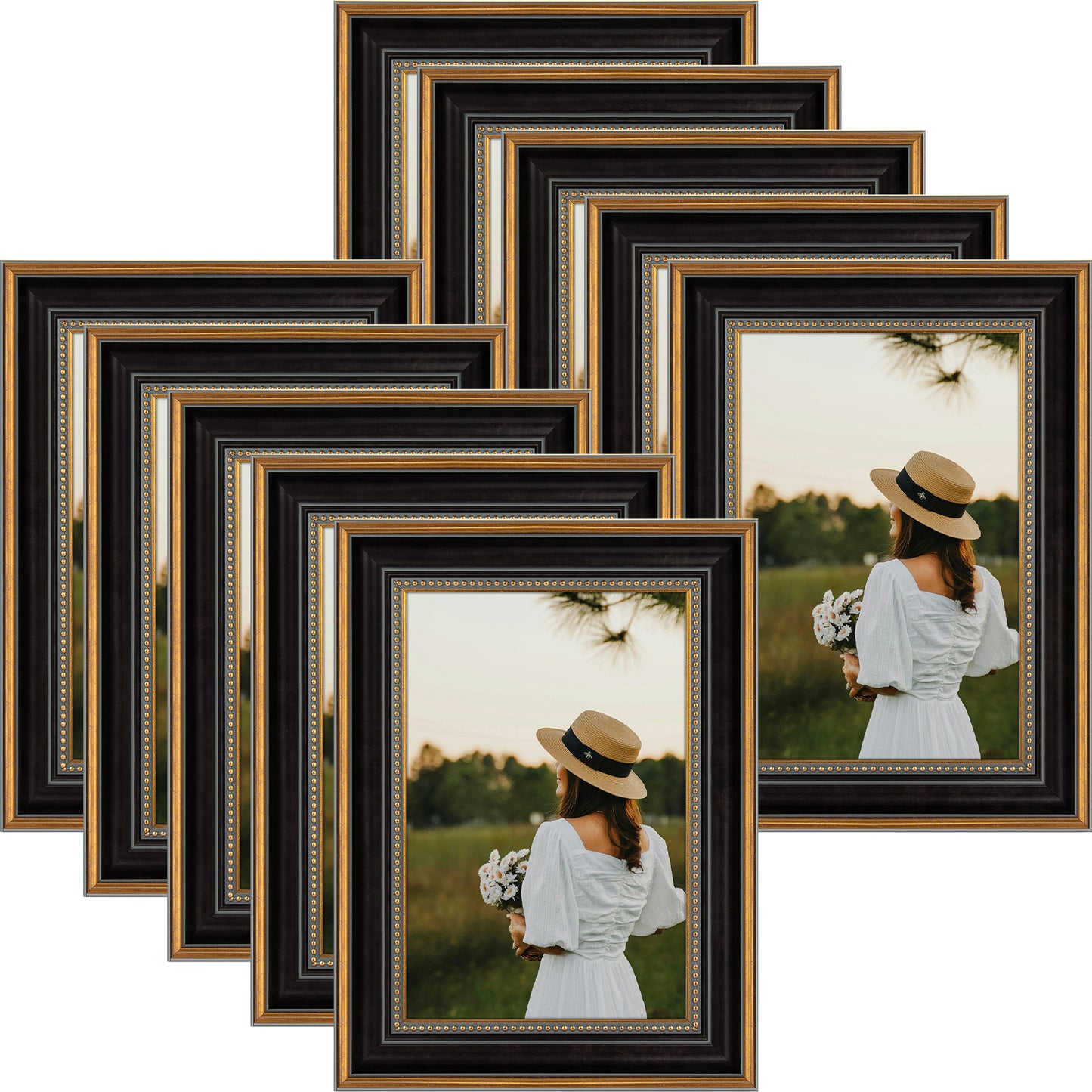 8x12 Ornate Picture Frame Dark Gold/Black Color (10 Pcs per Box)