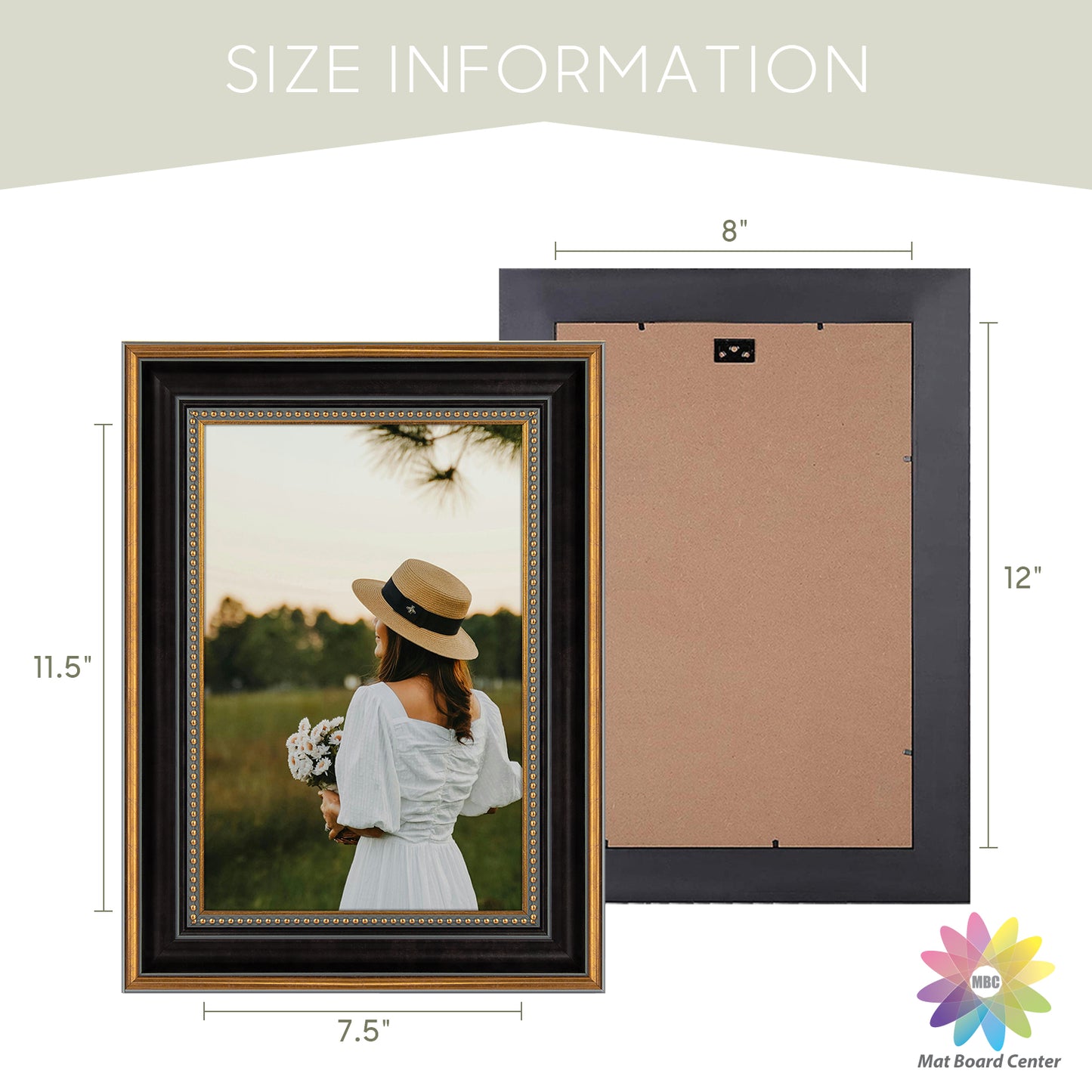 8x12 Ornate Picture Frame Dark Gold/Black Color (10 Pcs per Box)