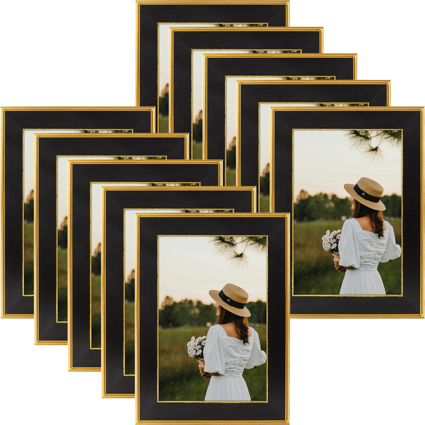 8x12 Picture Frame Black/Classic Gold Color (10 Pcs per Box)