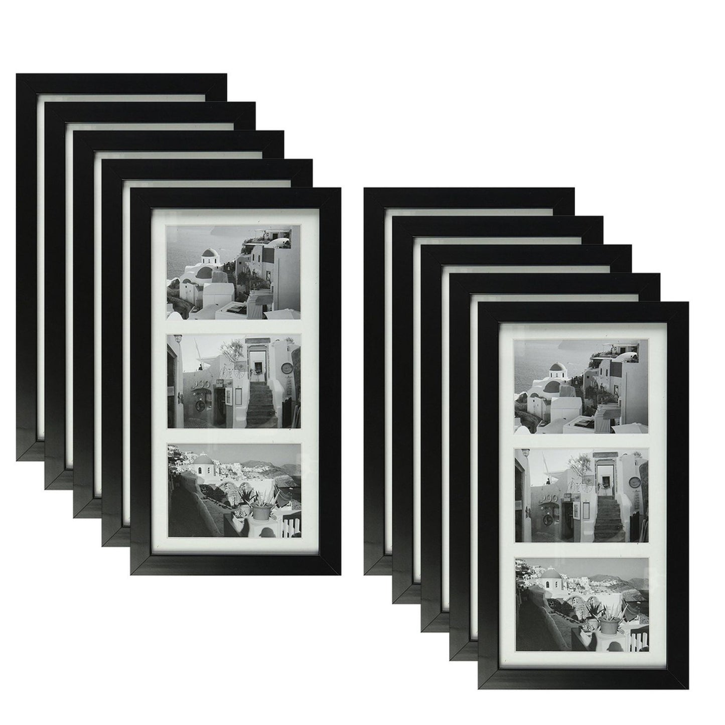 7x14 Collage Picture Frames for Three 4x6 Pictures Wood Frame(10 Pcs per Box) Black