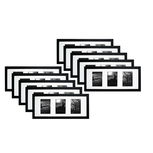 8x20 Collage Picture Frames for Three 4x6 Picture Black Wood Frame(10 Pcs per Box)