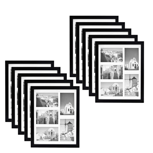 11x14 Collage Picture Frames for Five 4x6 Pictures Wood Frame(10 Pcs per Box) Black