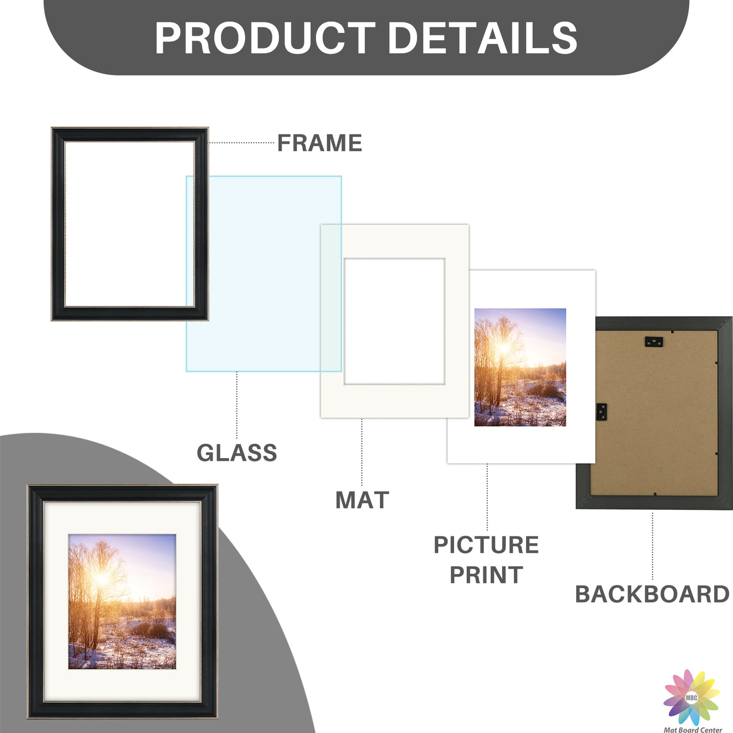 11x14 Picture Frame for 8x10 Picture with Ivory Mat (10 Pcs per Box)