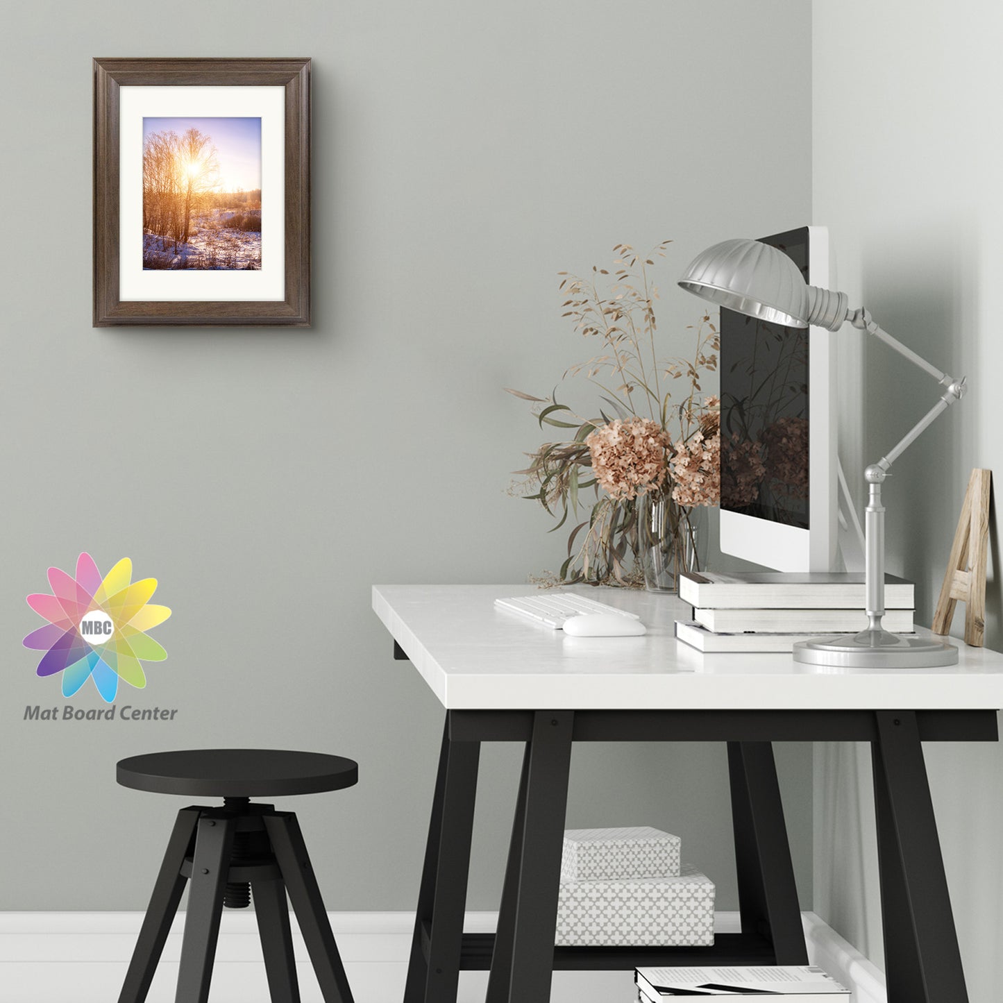11x14 Picture Frame For 8x10 Picture With Ivory Mat & Real Glass Brown Color (8 Pcs Per Box)