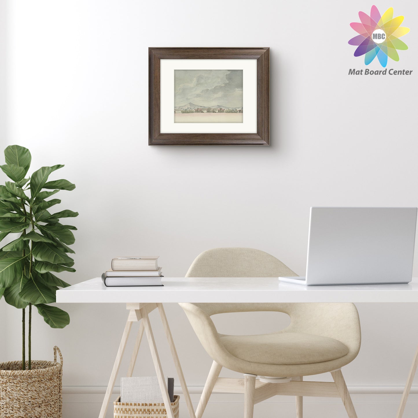 11x14 Picture Frame For 8x10 Picture With Ivory Mat & Real Glass Brown Color (8 Pcs Per Box)