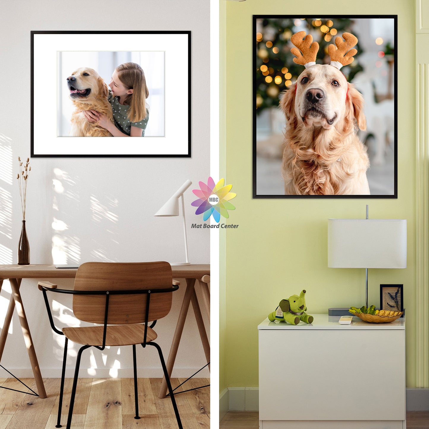 16x20 Metal Picture Frame for 11x14 Picture with White Mat and Real Glass