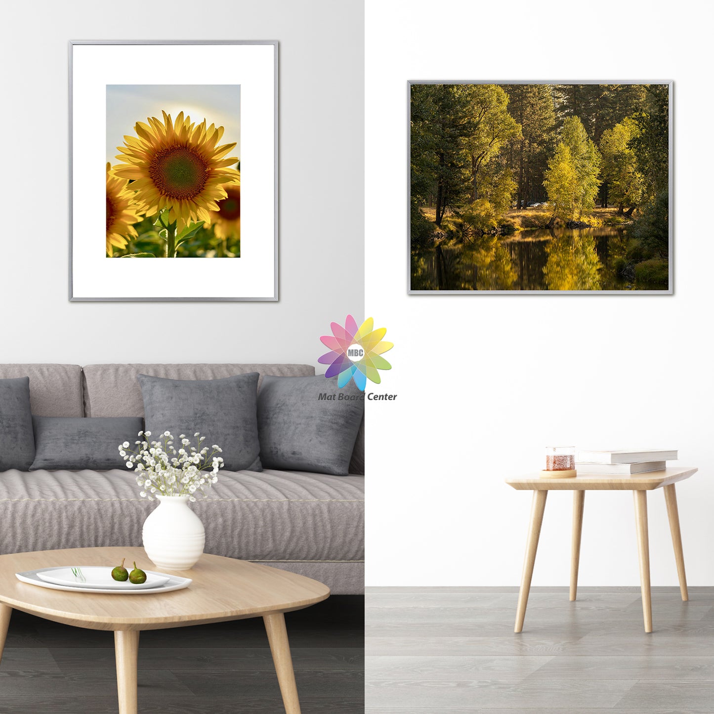 16x20 Metal Picture Frame for 11x14 Picture with White Mat and Real Glass