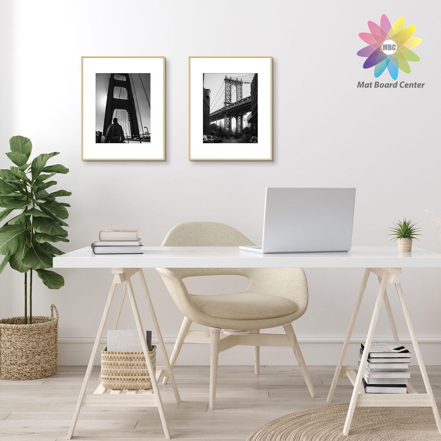 16x20 Metal Picture Frame for 11x14 Picture with White Mat and Real Glass