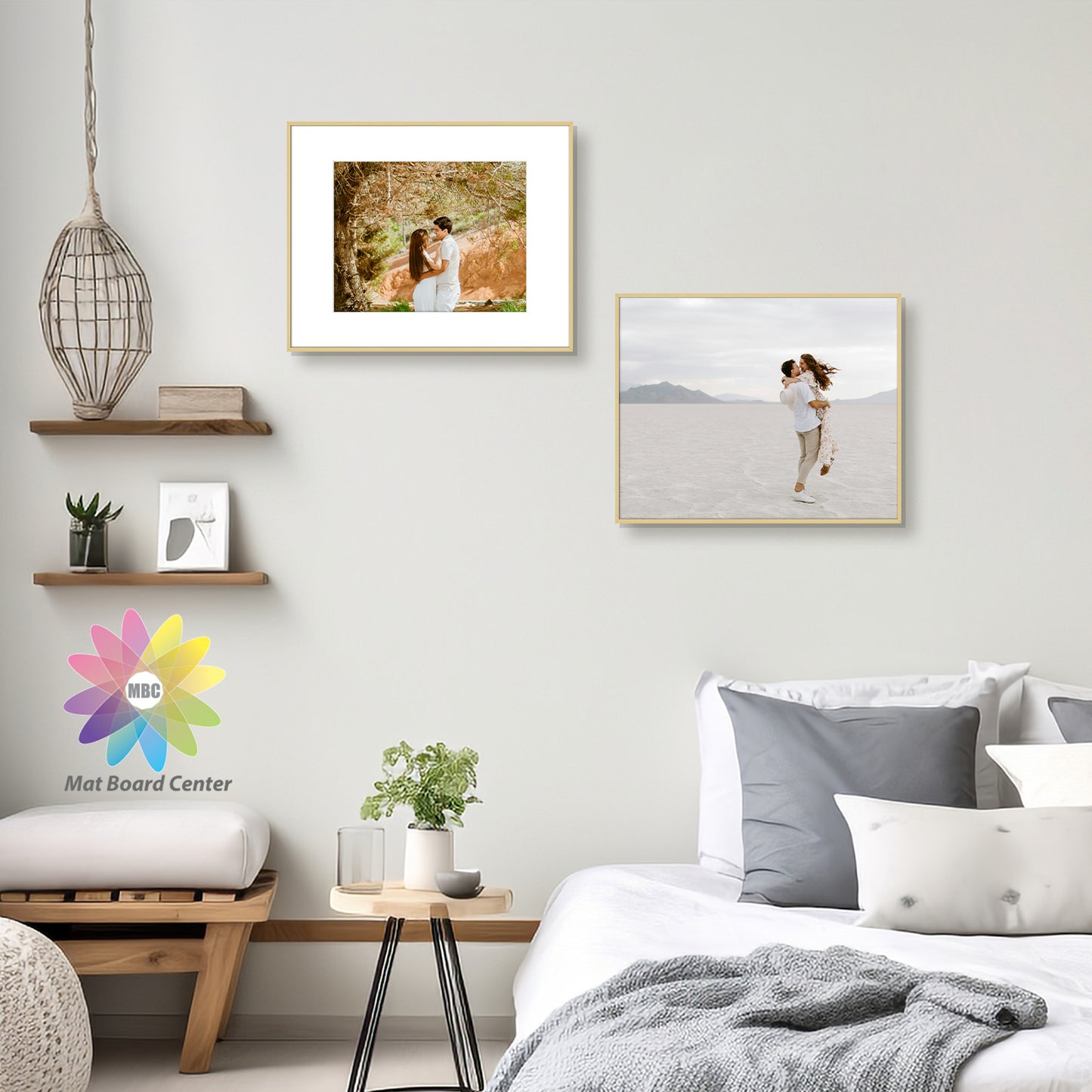 16x20 Metal Picture Frame for 11x14 Picture with White Mat and Real Glass