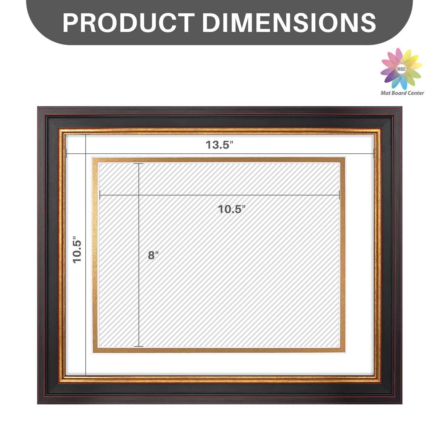 11x14 Diploma Frame for 8.5x11 Certificate with Double Mat and Real Glass Black Gold & Burgundy Color