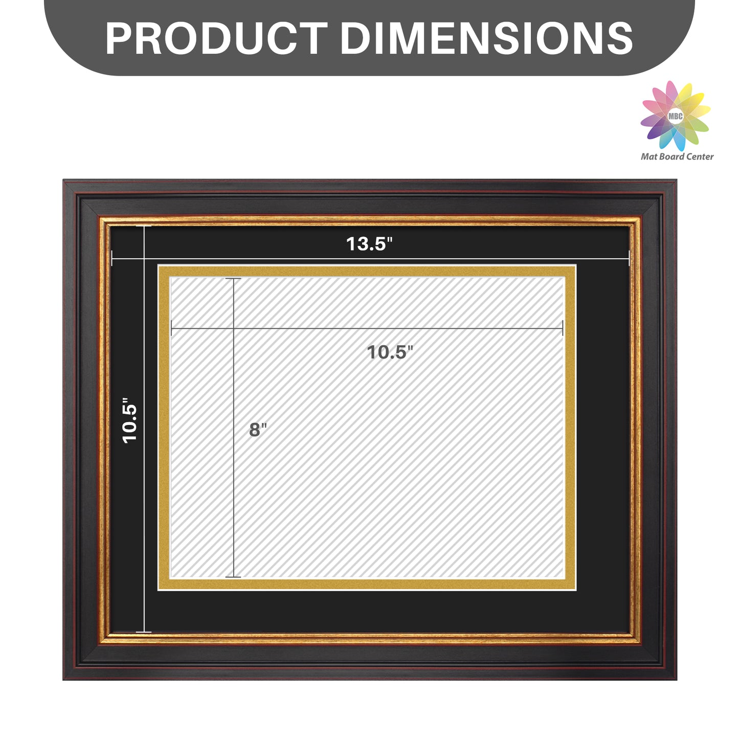 11x14 Diploma Frame for 8.5x11 Certificate with Double Mat and Real Glass Black Gold & Burgundy Color