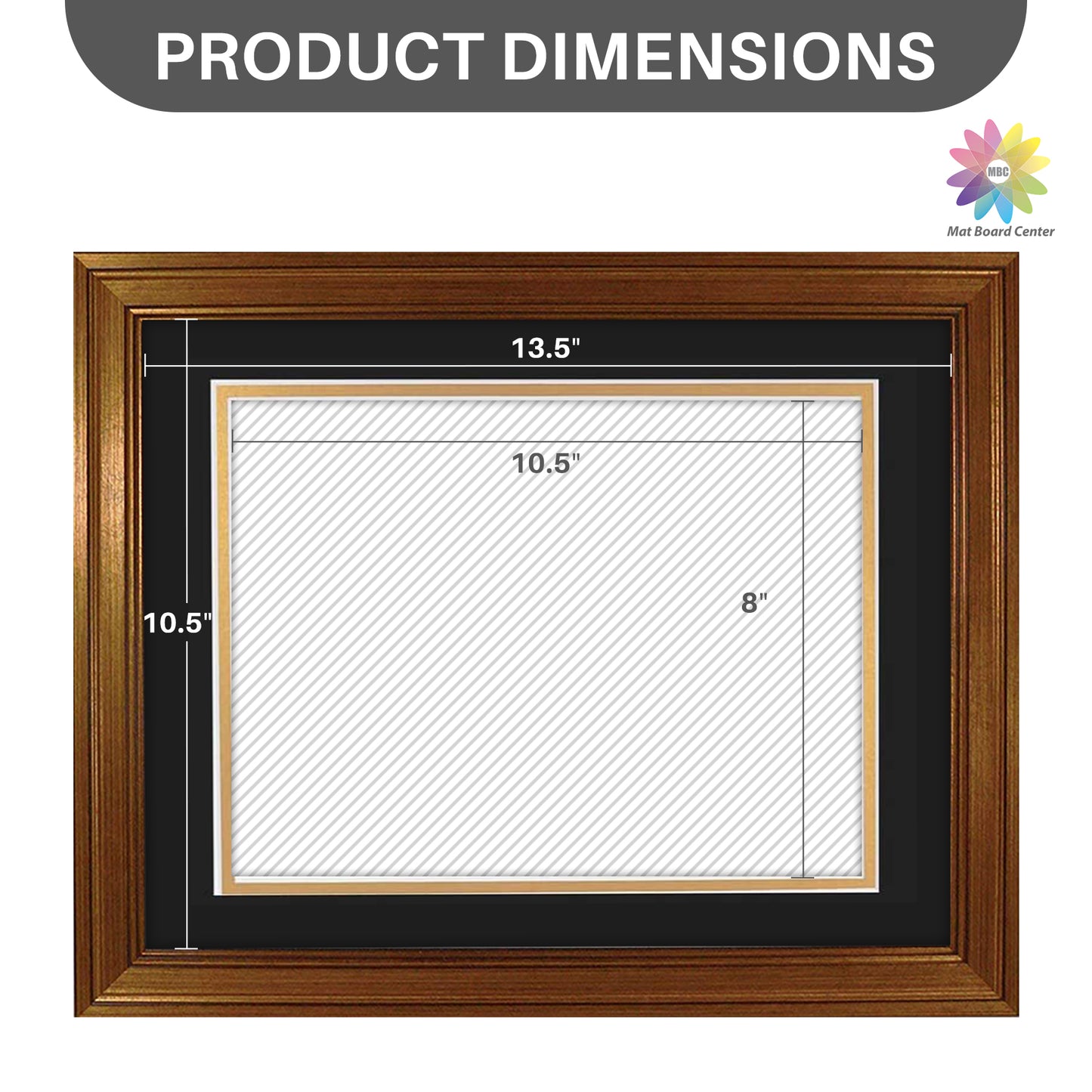 11x14 Diploma Frame for 8.5x11 Certificate Dark Gold Color (10 Pcs per Box)