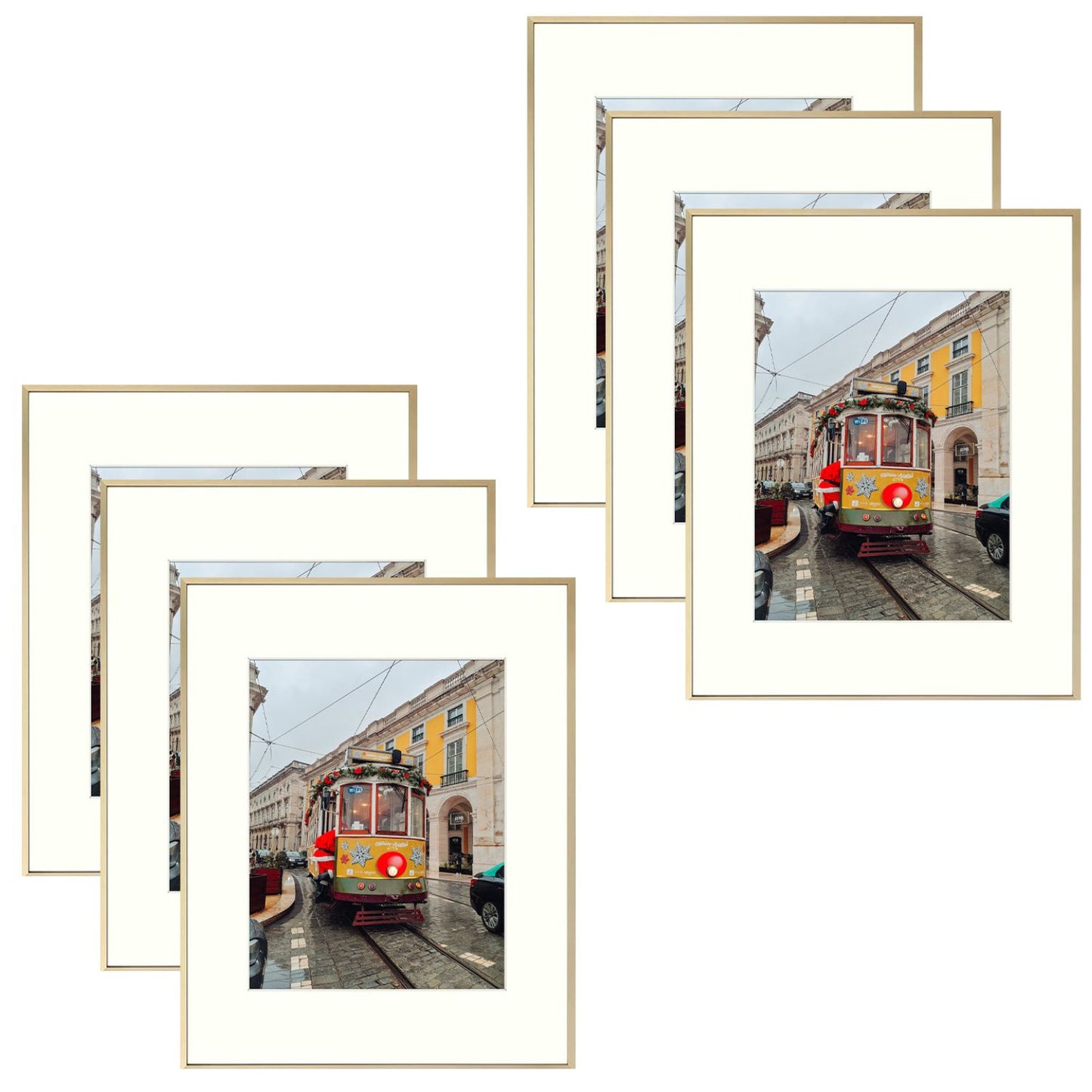 16x20 Aluminum Frame for 11x14 Picture with Ivory Mat Gold Color (6 Pcs per Box)