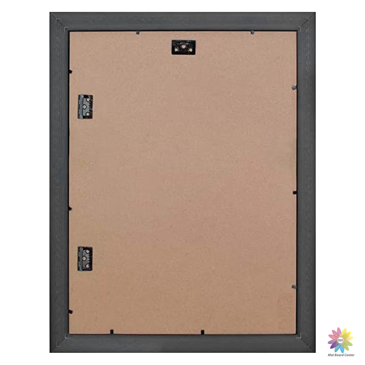 12x16 Picture Frame for 8x12 Photo with White Mat Silver Trim Black-Dark Brown Inner Panel (10 Pcs per Box)