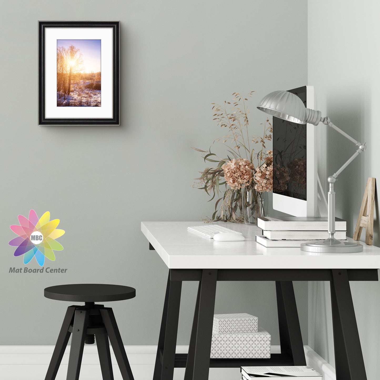 12x16 Picture Frame for 8x12 Photo with White Mat Silver Trim Black-Dark Brown Inner Panel (10 Pcs per Box)