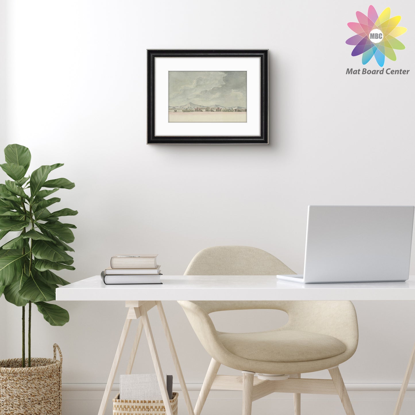 12x16 Picture Frame for 8x12 Photo with White Mat Silver Trim Black-Dark Brown Inner Panel (10 Pcs per Box)