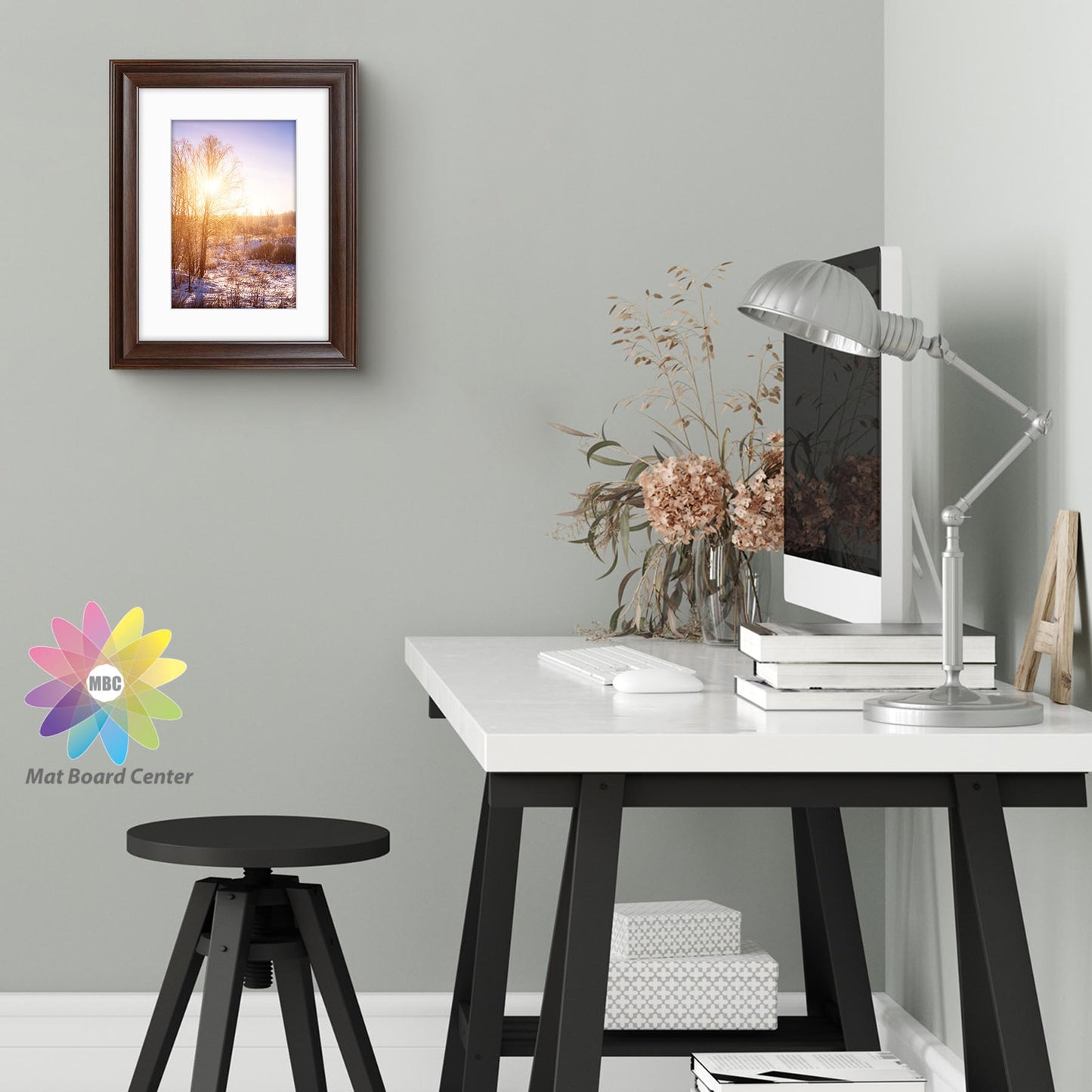 12x16 Picture Frame with White Mat for 8x12 Photo Brown Color (8 Pcs per Box)