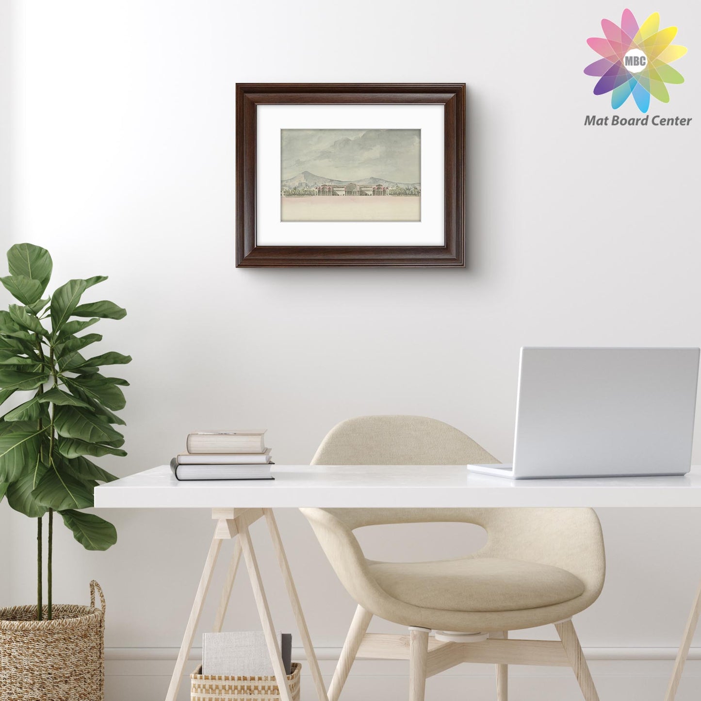 12x16 Picture Frame with White Mat for 8x12 Photo Brown Color (8 Pcs per Box)