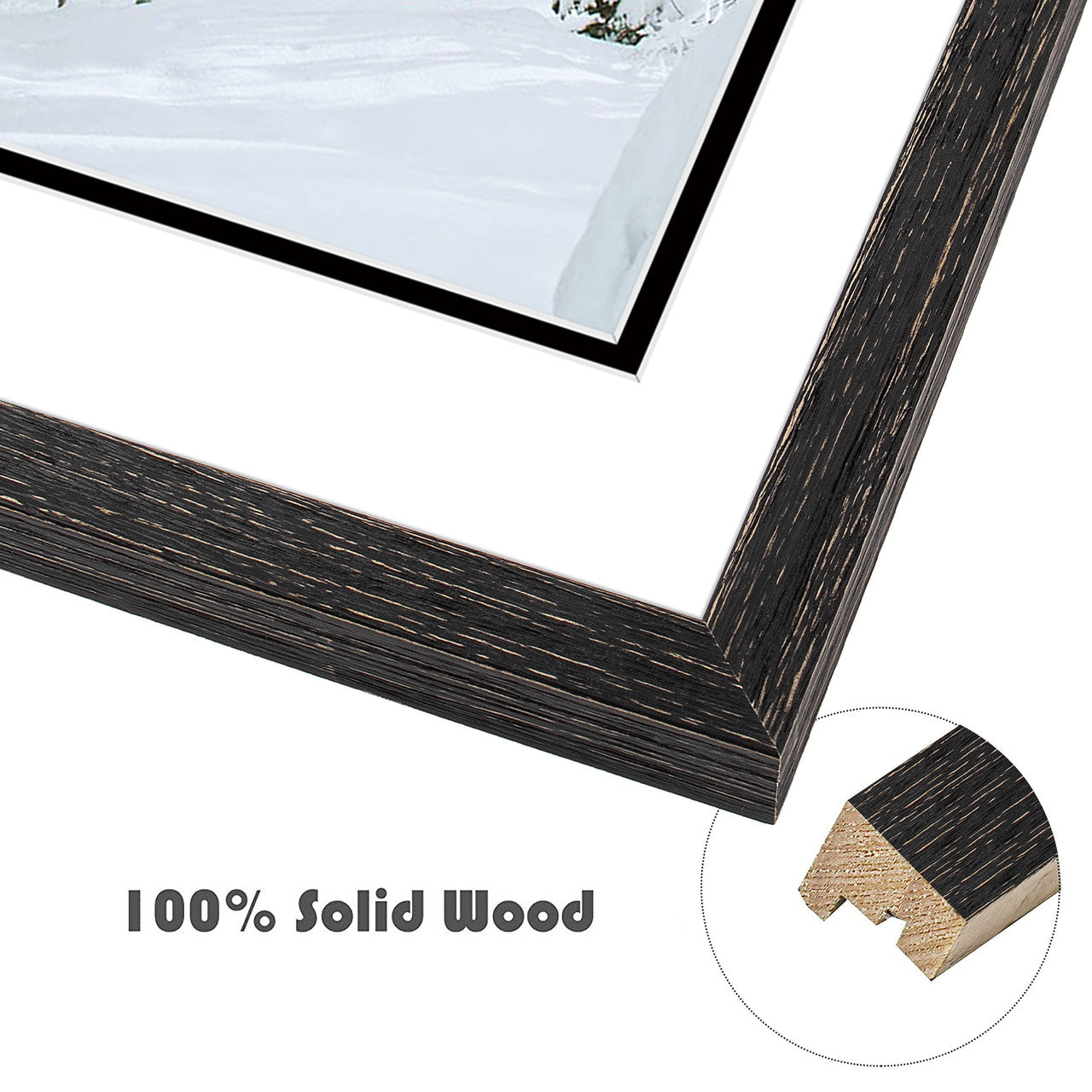 11x14 Wood Frames Display 8x10 Photo With Double Mat and Real Glass (10 Pcs per Box)