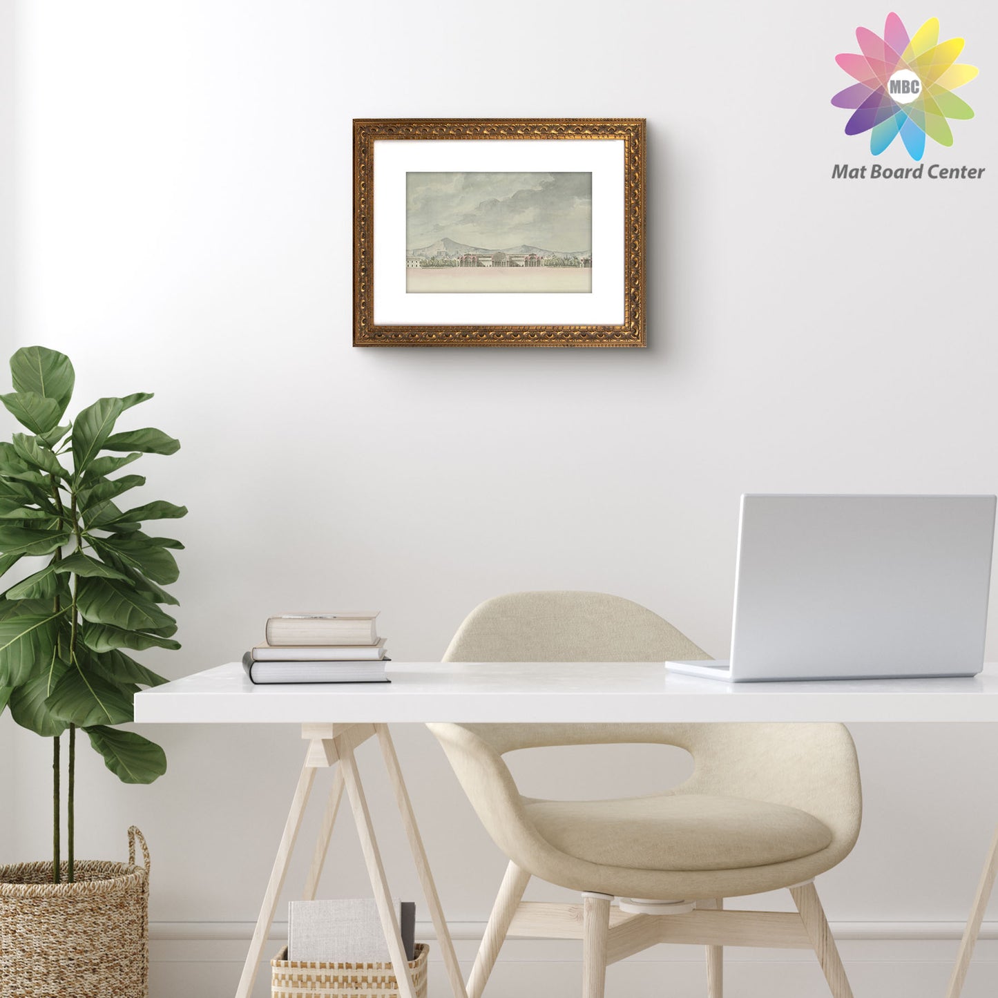 12x16 Ornate Photo Frame with White Mat for 8x12 Photo Bronze Color (10 Pcs per Box)