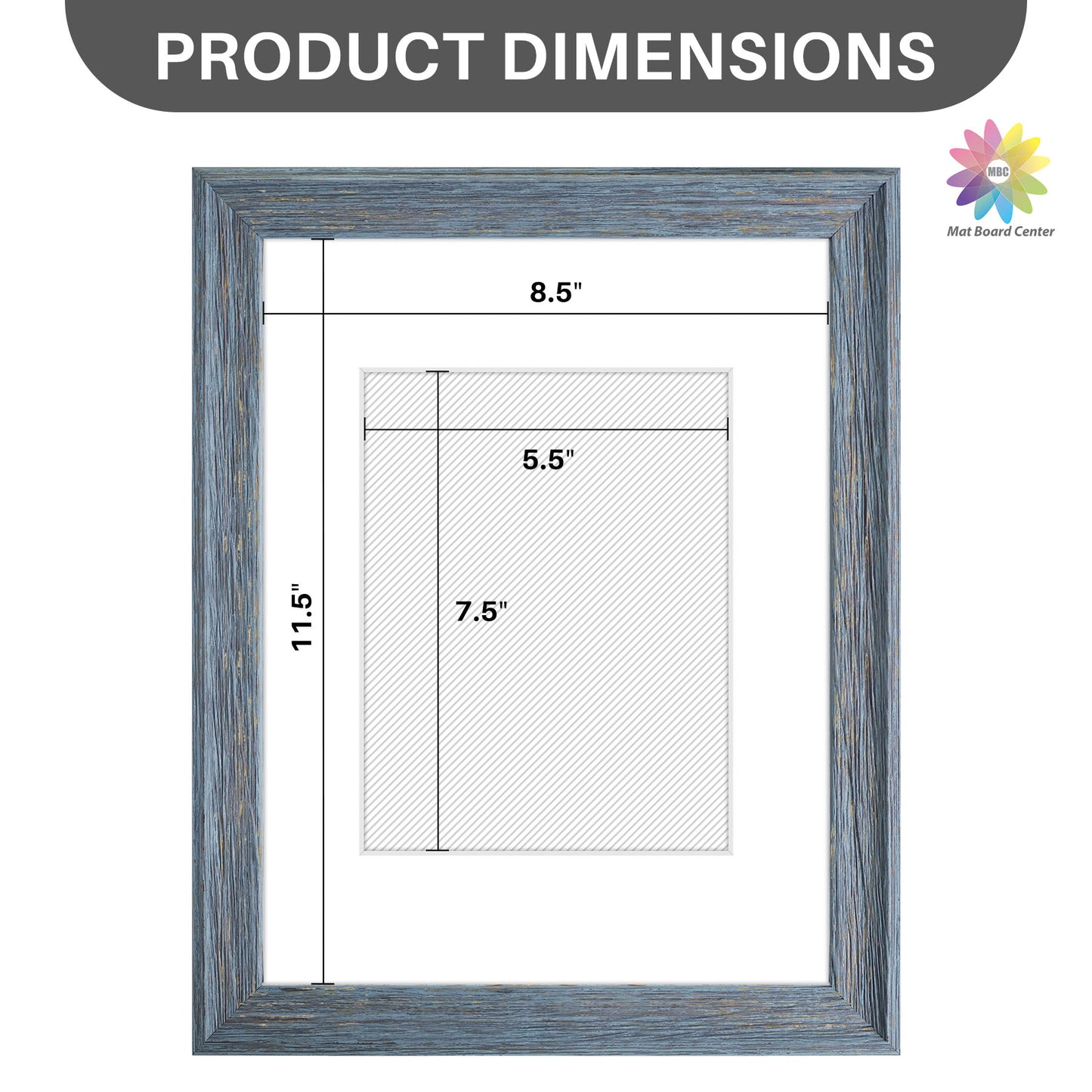 9x12 Picture Frame for 6x8 Photo with White Mat and Plexiglass (12 Pcs Per Box)