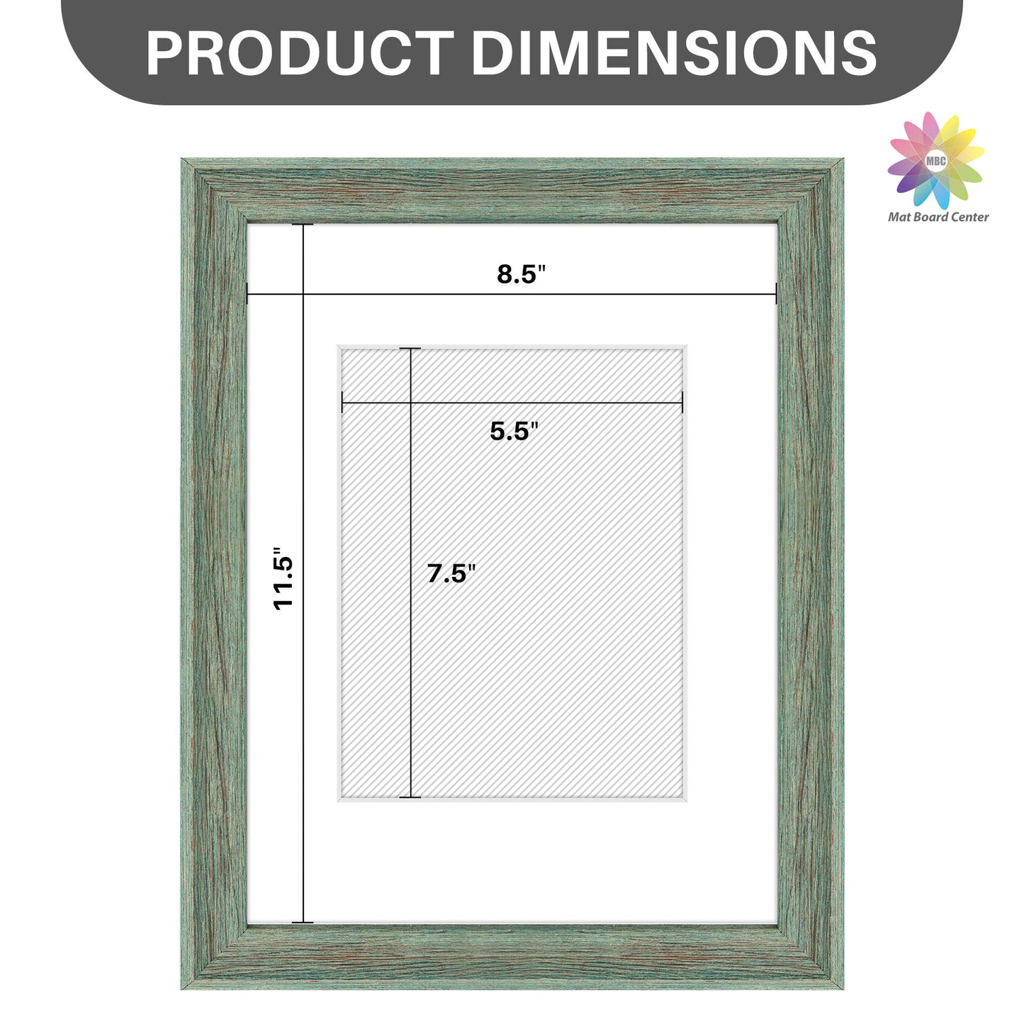 9x12 Picture Frame for 6x8 Photo with White Mat and Plexiglass (12 Pcs Per Box)