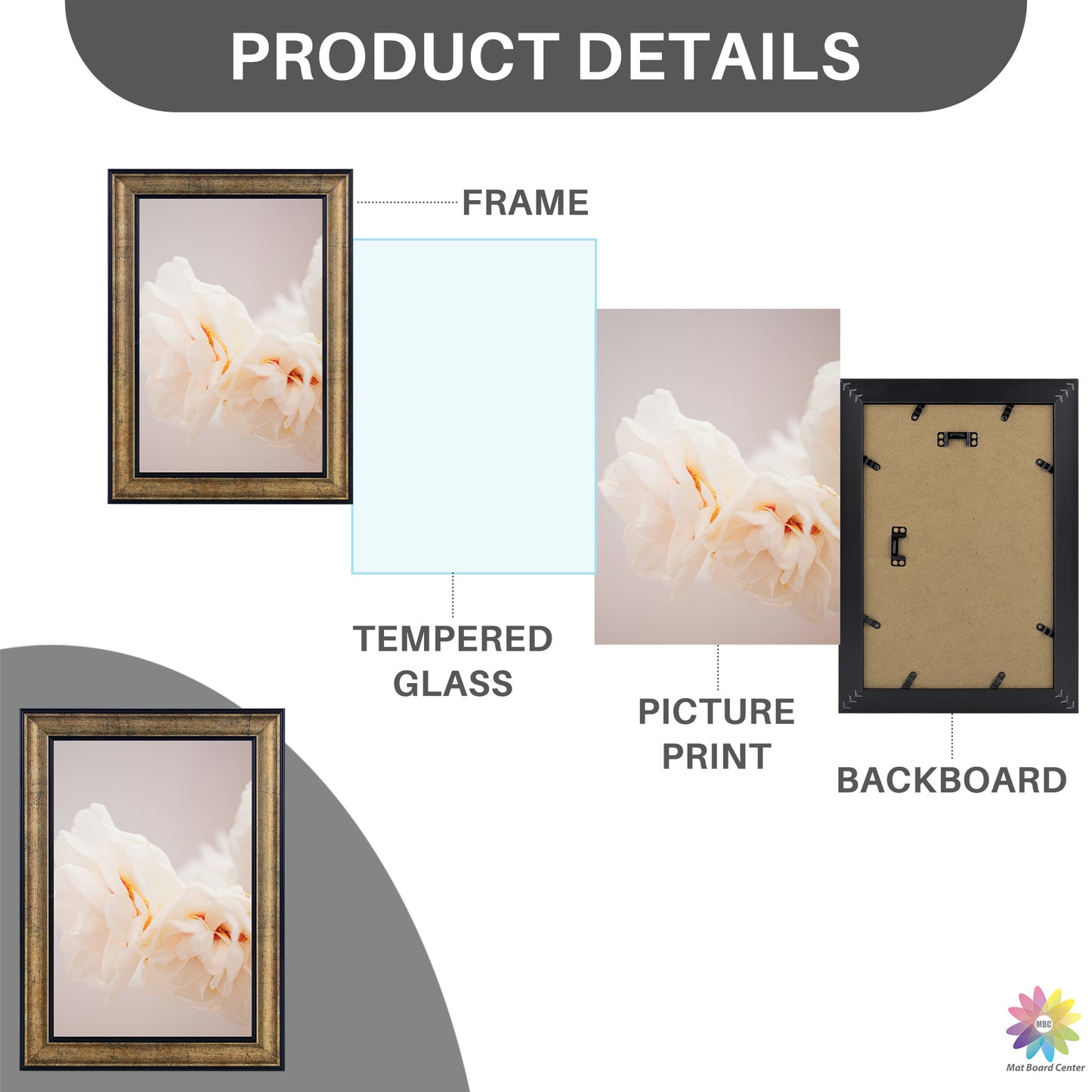 8x12 Poster Frame With Real Glass (10 Pcs Per Box)