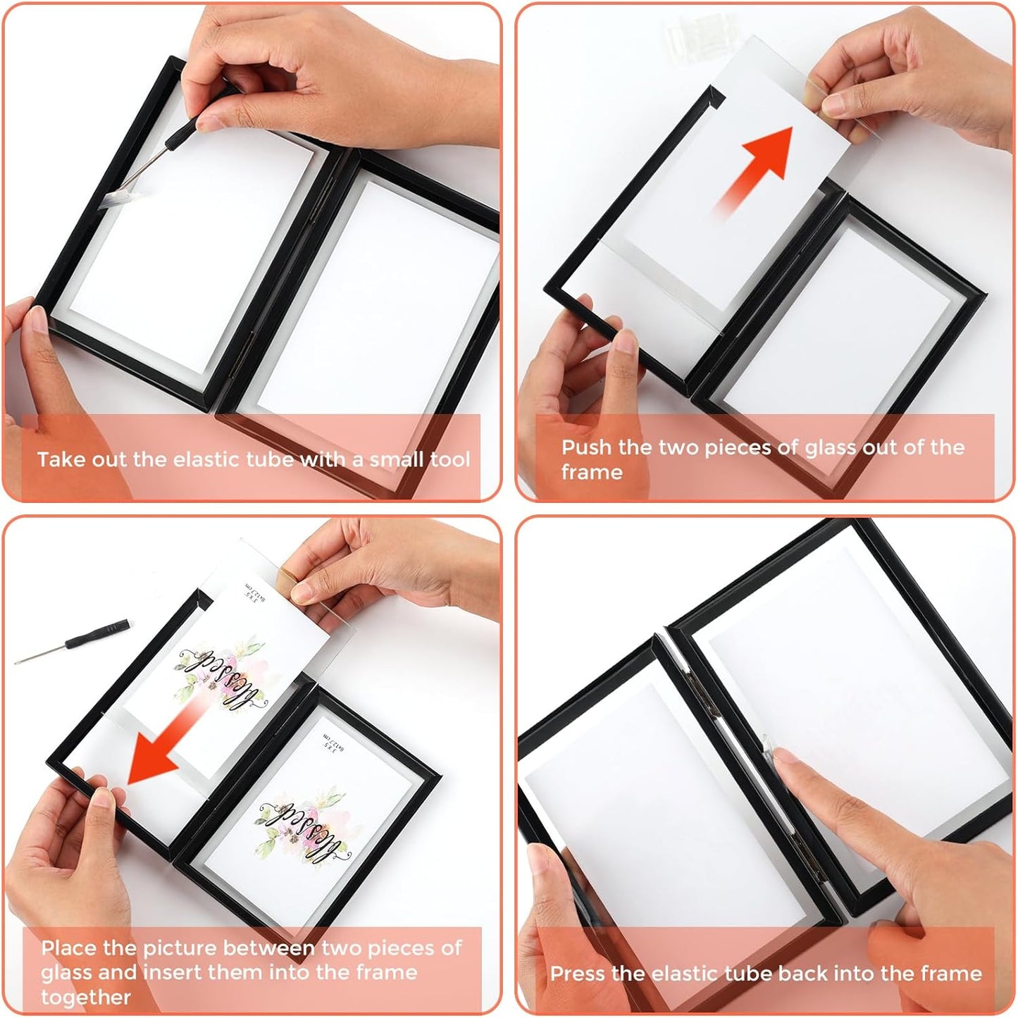 Clearance 6x8 Floating Frame Displays Any Size Photo up to 6 by 8 Rose Gold (24 Pcs Per Box)