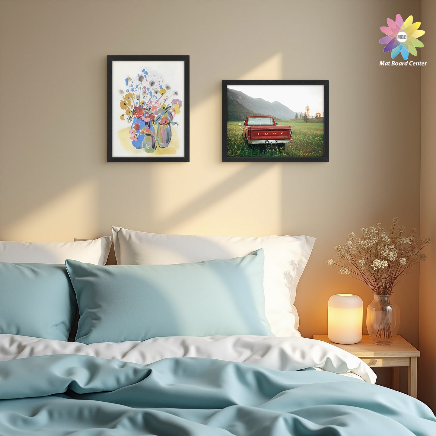 9x12 Picture Frame for 6x8 Photo with White Mat and Plexiglass (16 Pcs per Box)