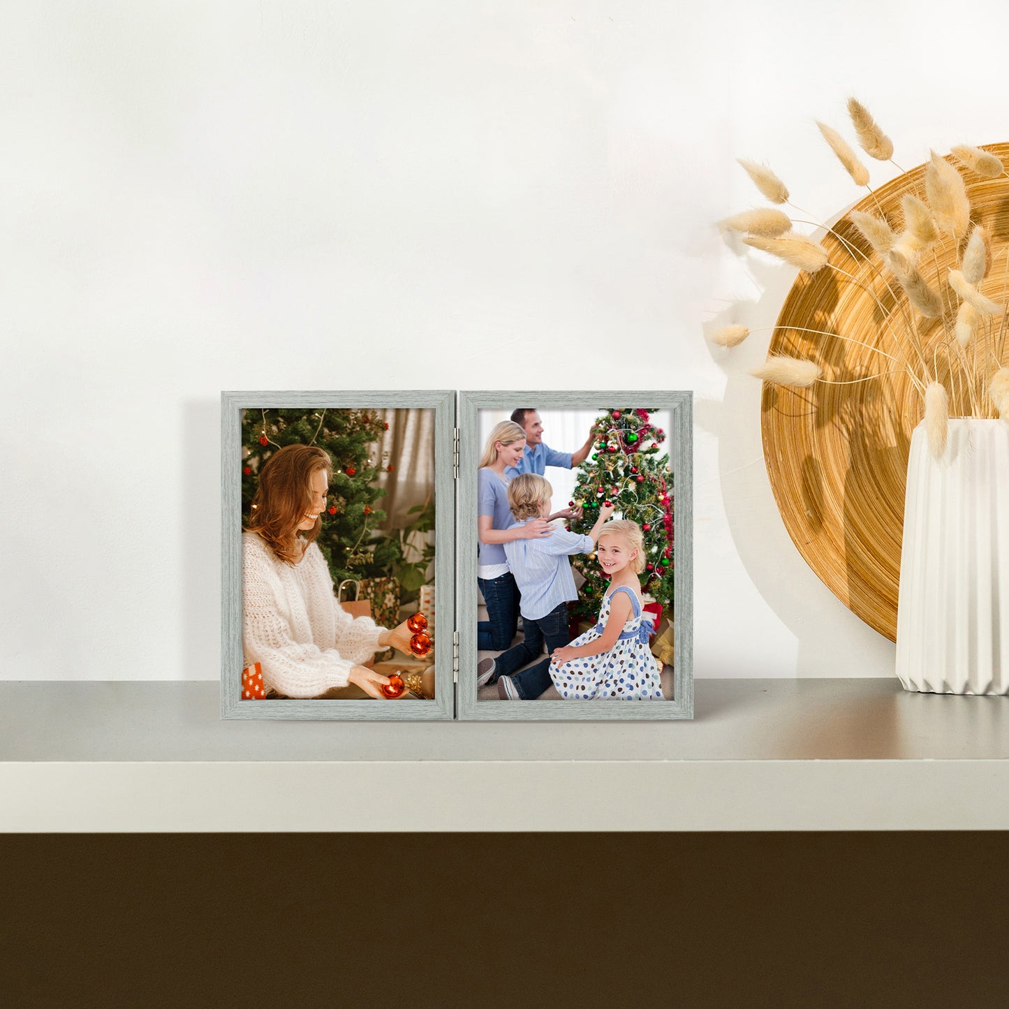 Clearance 4x6 Grey Double Picture Frame (10 Pcs Per Box)