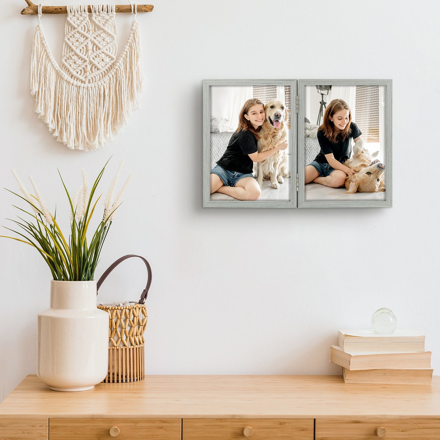 Clearance 5x7 Grey Double Picture Frame (10 Pcs Per Box)