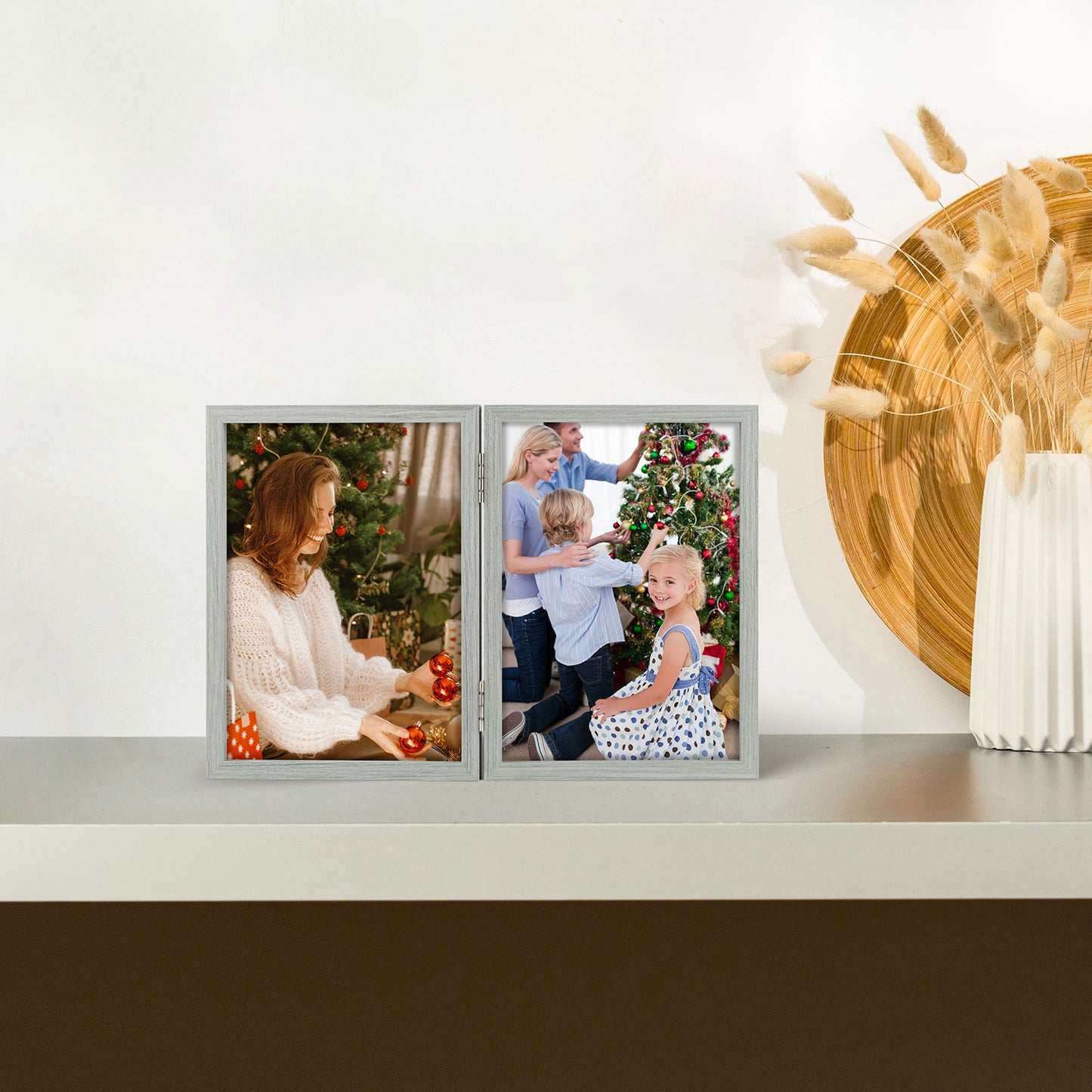 Clearance 5x7 Grey Double Picture Frame (10 Pcs Per Box)