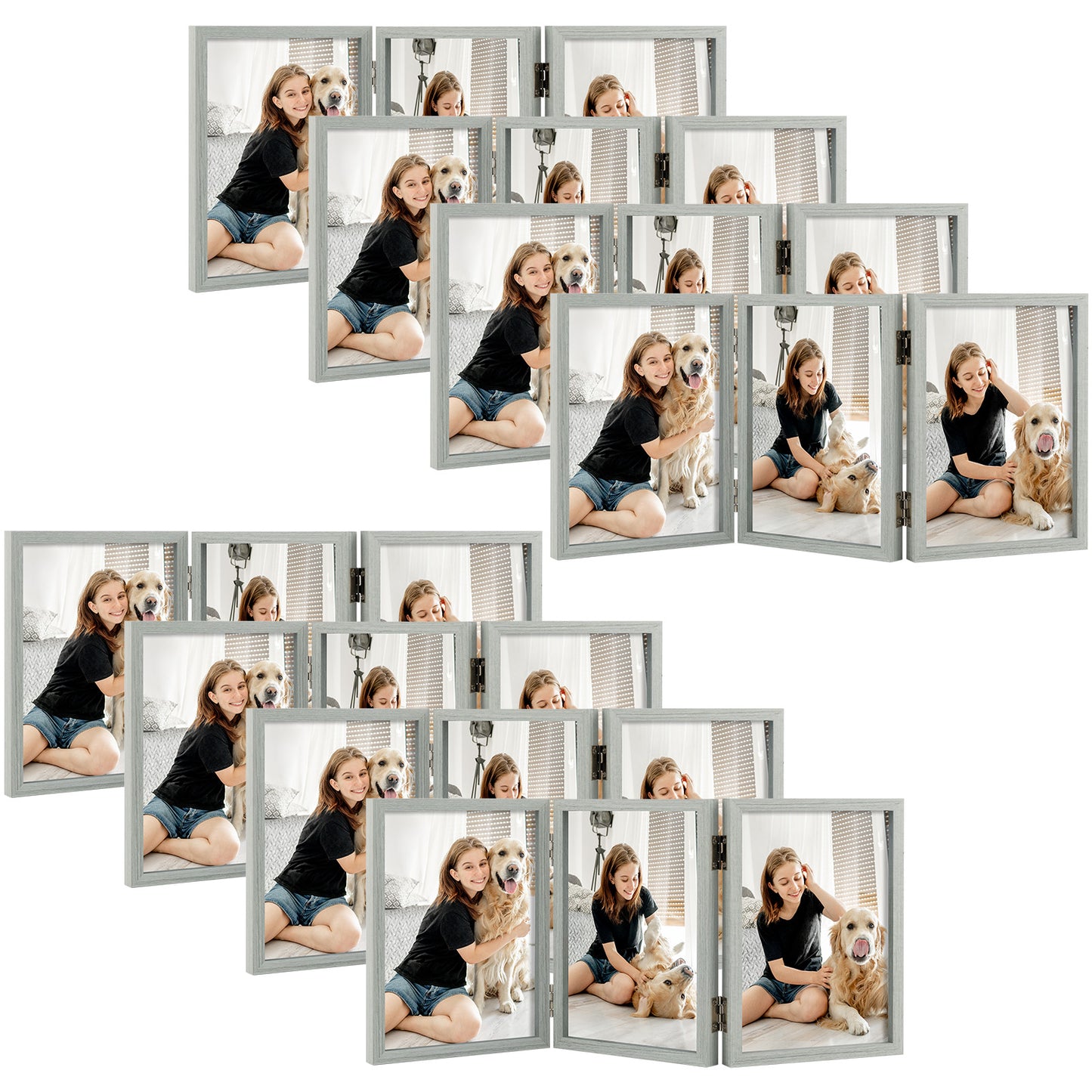 Clearance 5x7 Grey Three Picture Frame (8 Pcs Per Box)