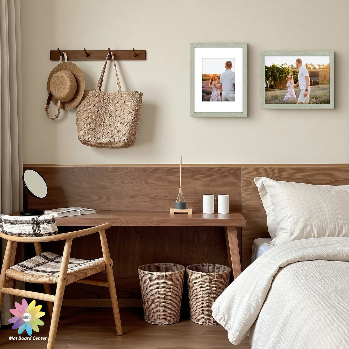 Clearance 9x12 Picture Frames for 6x8 Photo with White Mat and Plexiglass (18 Pcs Per Box)