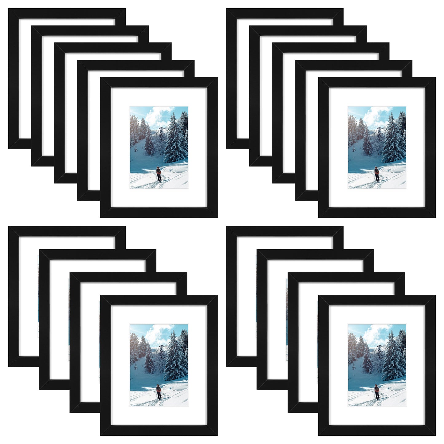8x10 Picture Frame for 5x7 Photo (18 Pcs Per Box) Black