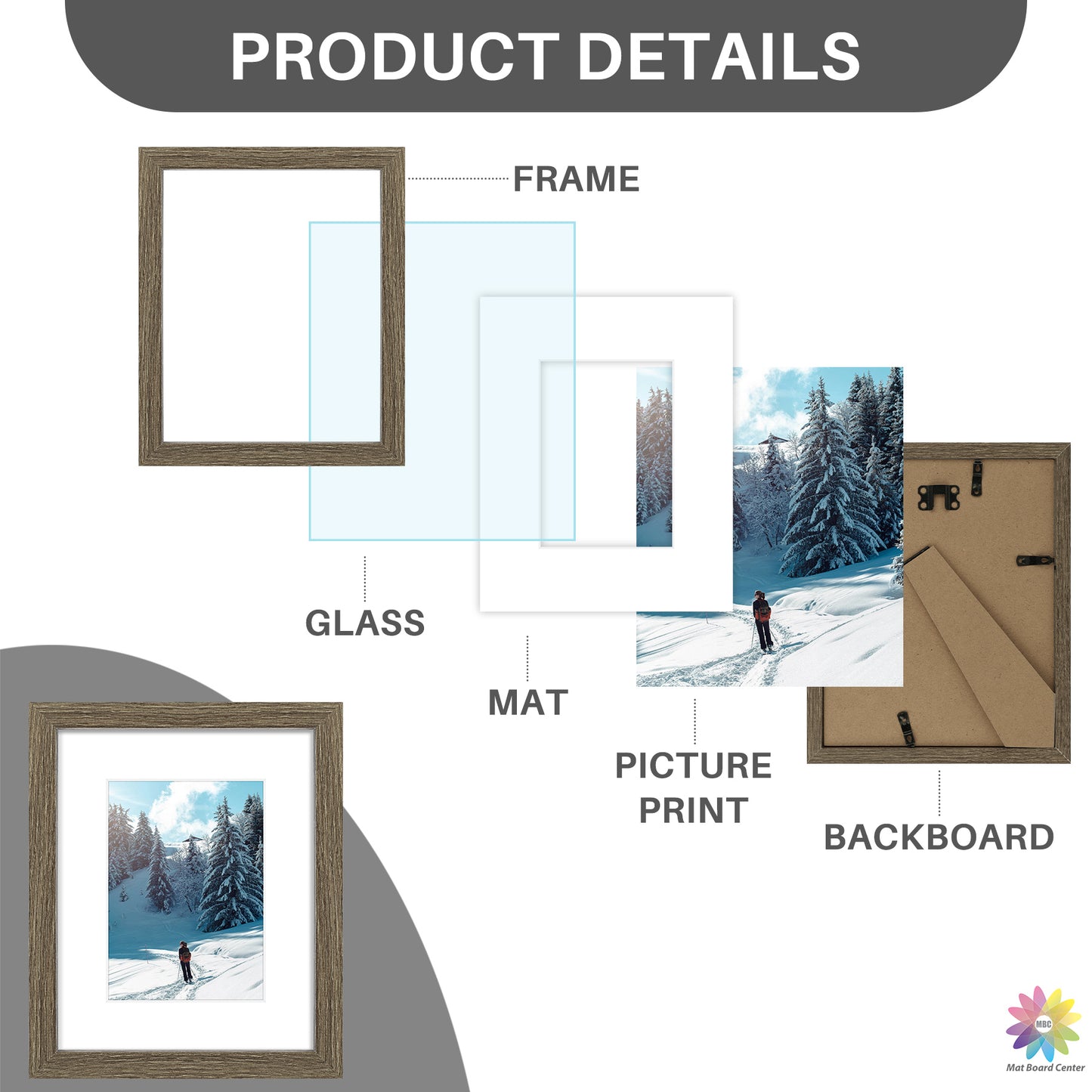 8x10 Picture Frame for 5x7 Photo (18 Pcs Per Box)