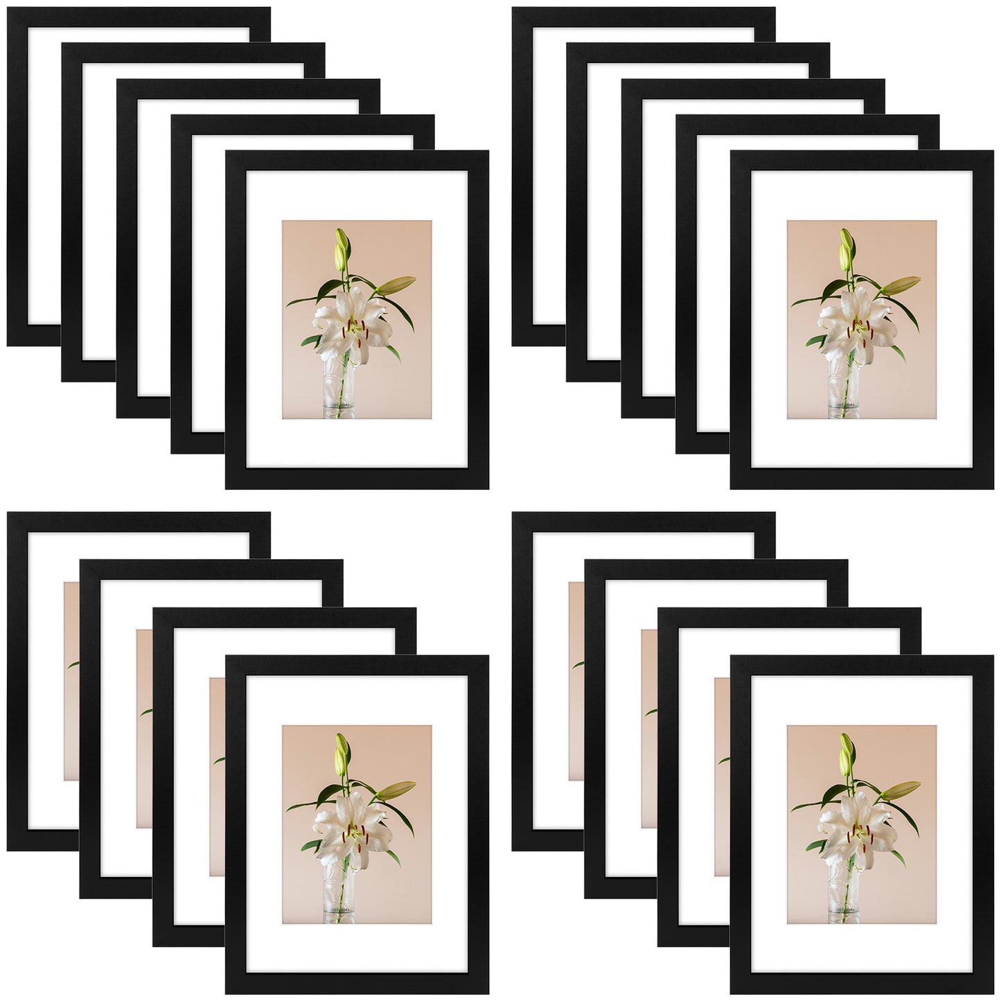 Clearance 9x12 Picture Frames for 6x8 Photo (18 Pcs Per Box) Black