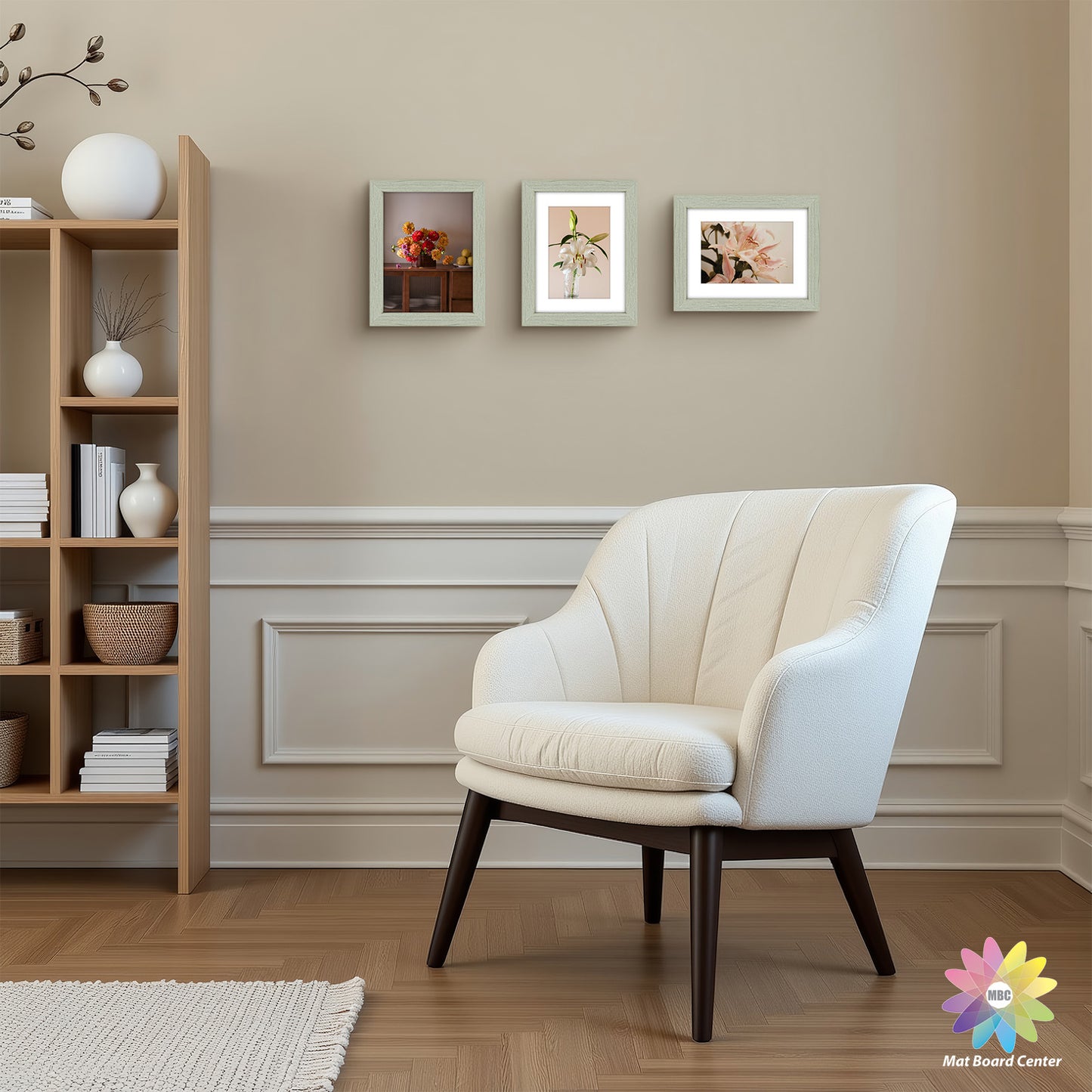 Clearance 6x8 Picture Frame for 4x6 Photo with White Mat and Plexiglass Light Grey (18 Pcs Per Box)